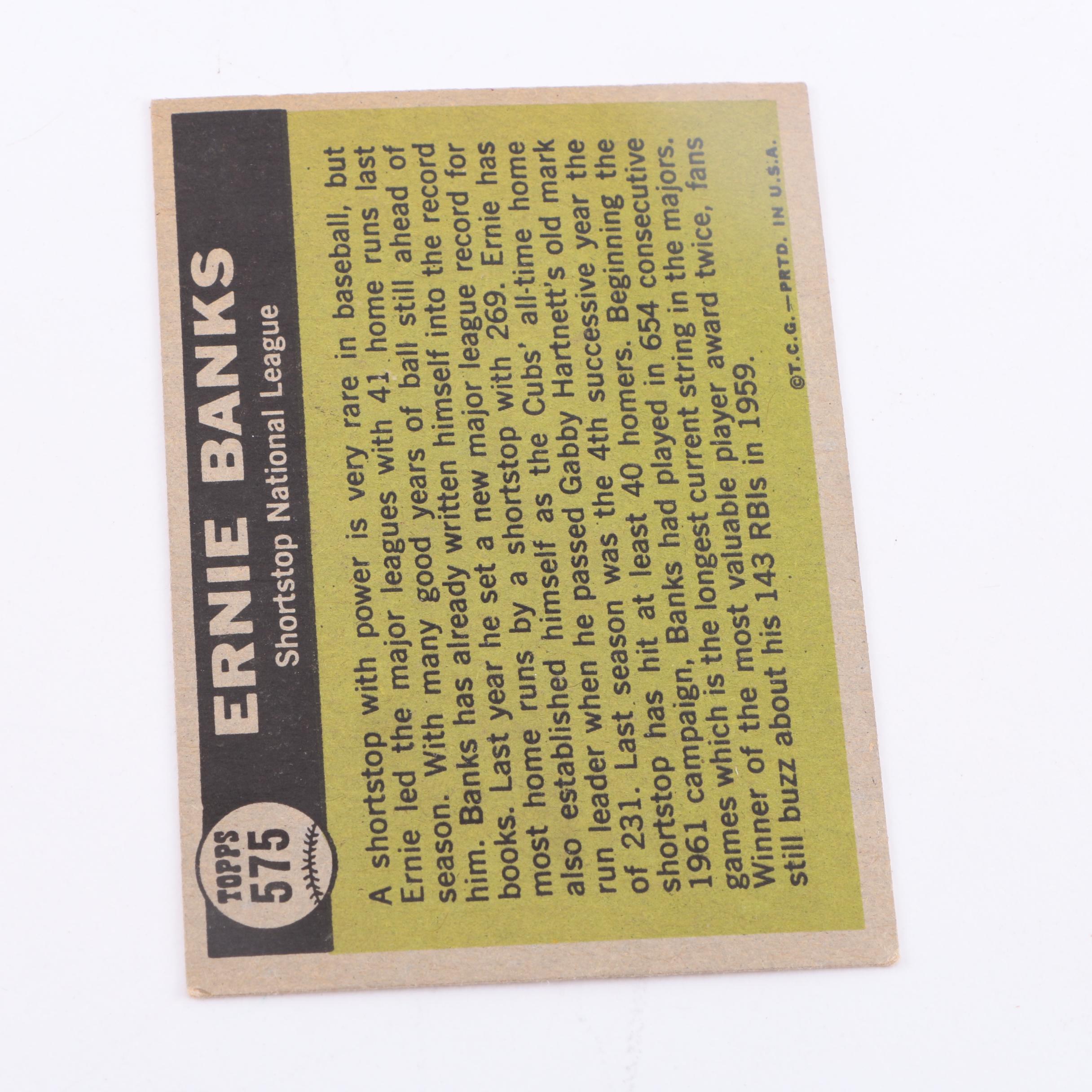 Collection of Vintage Ernie Banks Baseball Cards