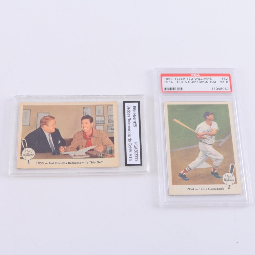 Pair of Graded 1959 Fleer Ted Williams Cards