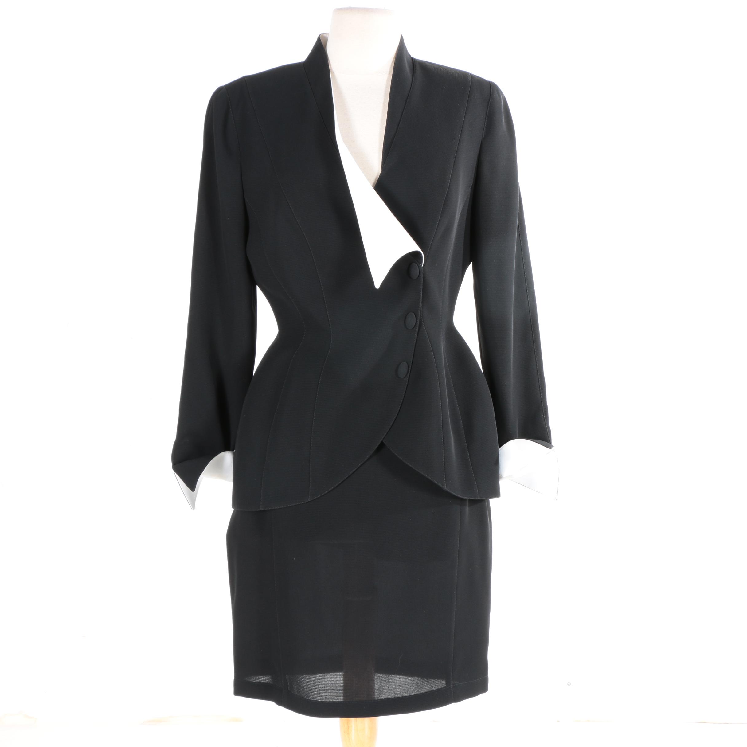 Thierry Mugler Black 1980s Suit