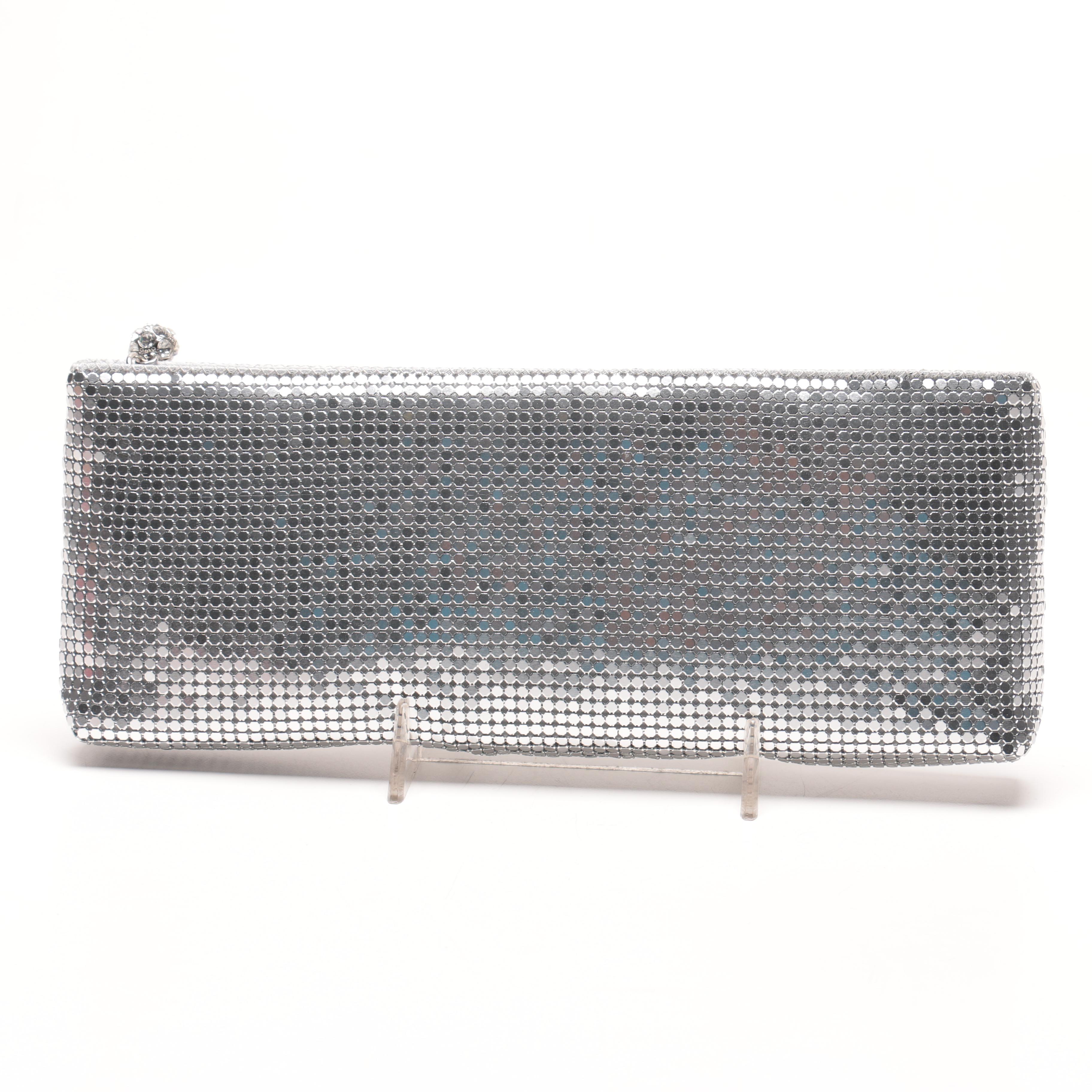 Neiman Marcus Silver Tone Mesh Clutch