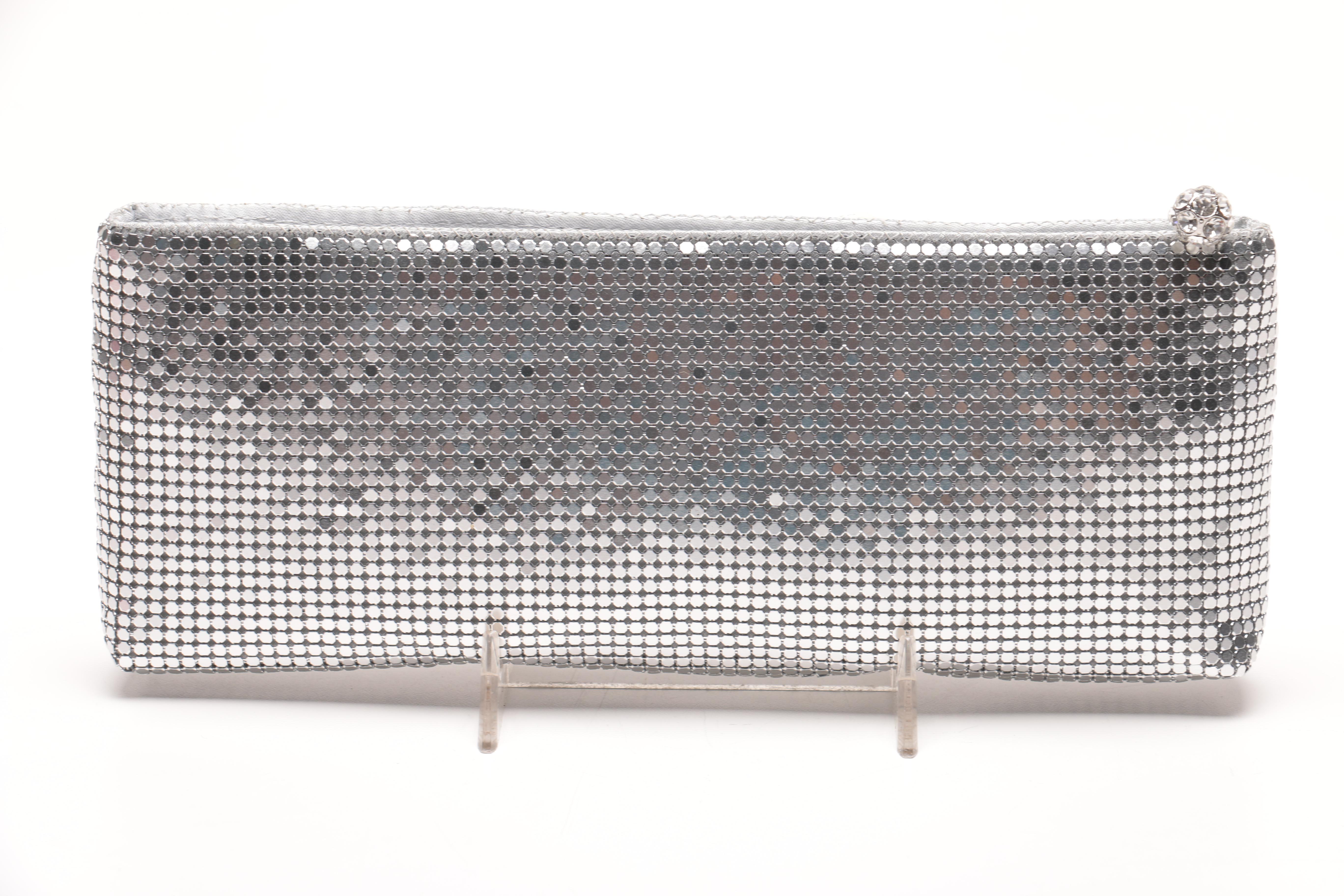 Neiman Marcus Silver Tone Mesh Clutch