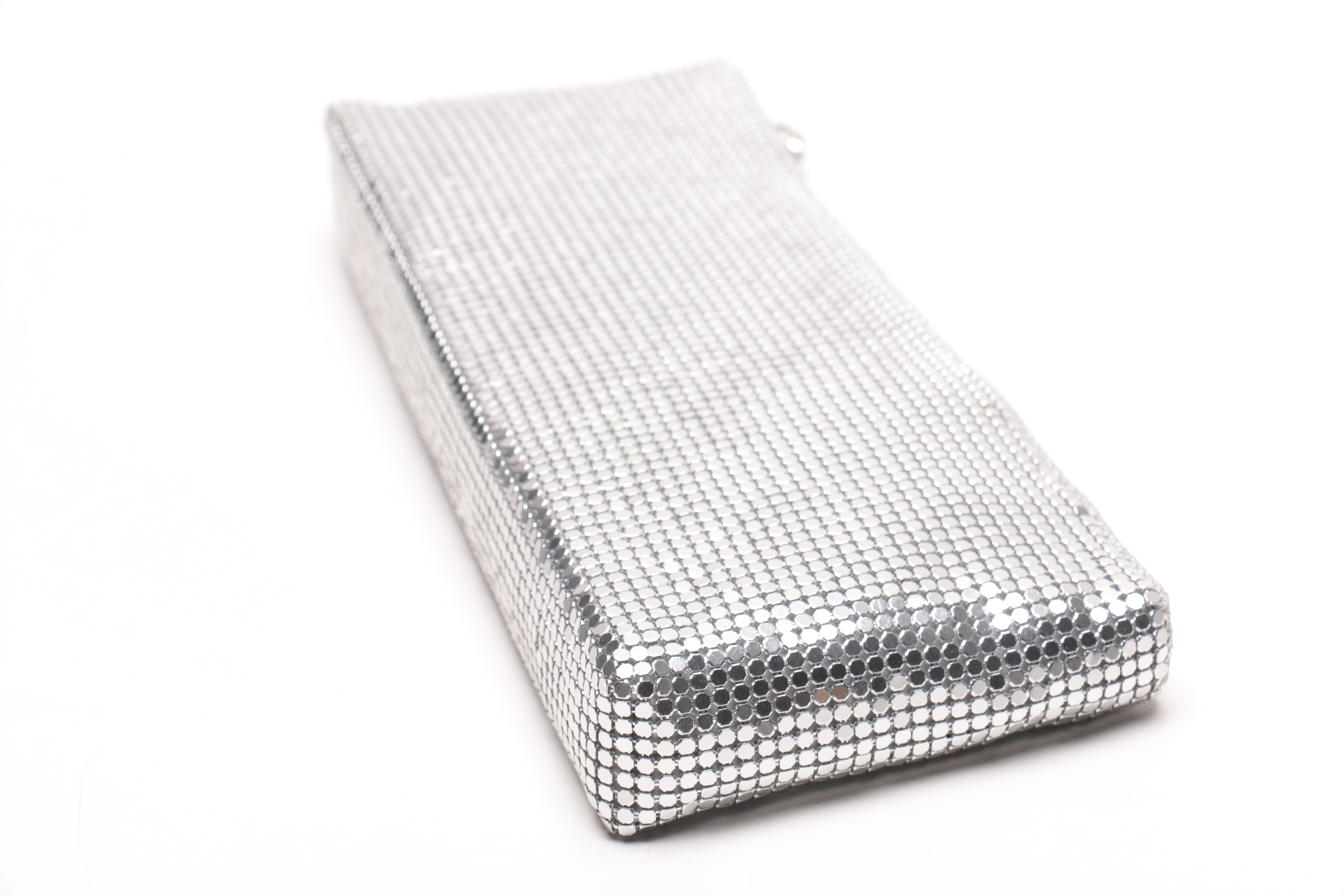 Neiman Marcus Silver Tone Mesh Clutch