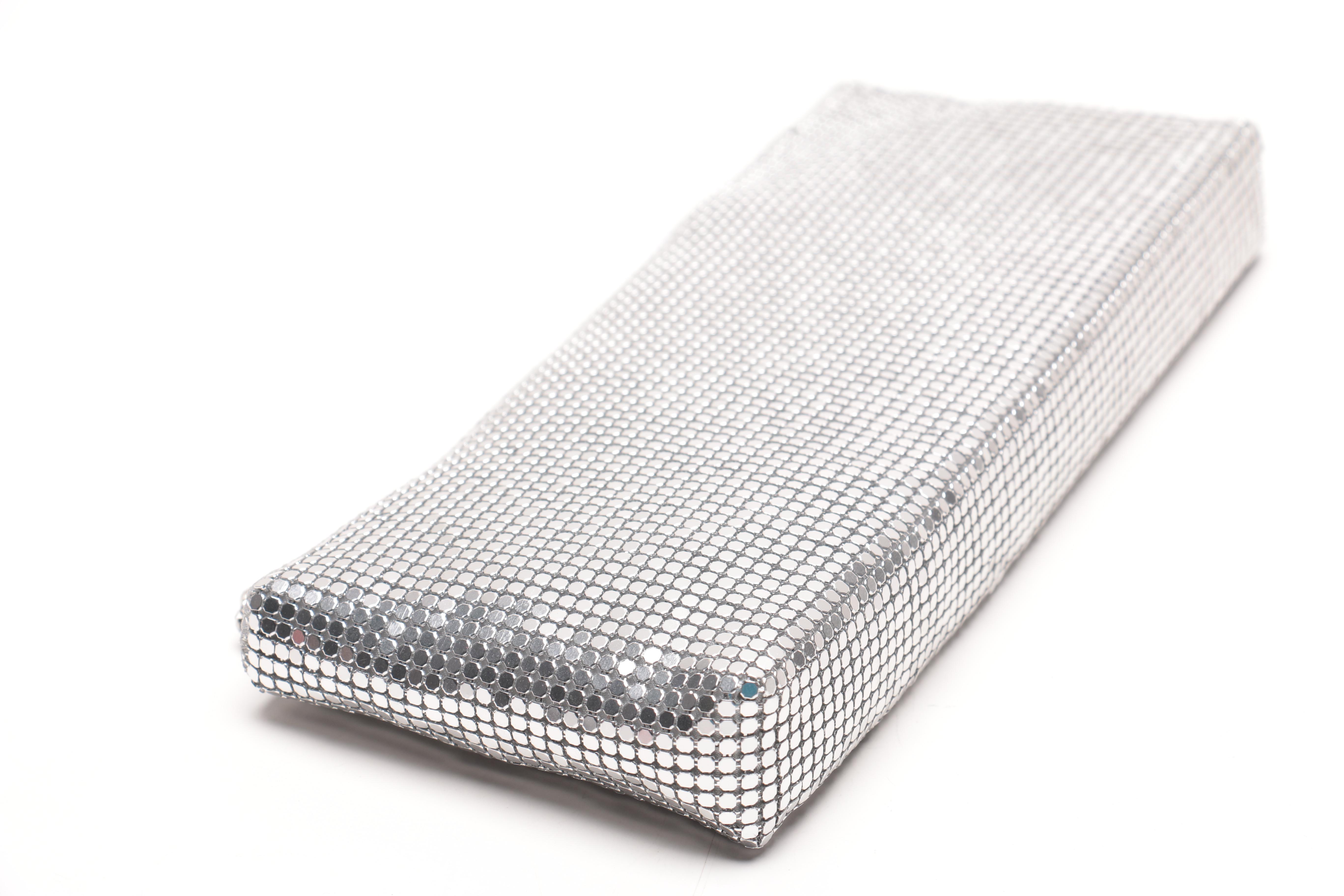 Neiman Marcus Silver Tone Mesh Clutch