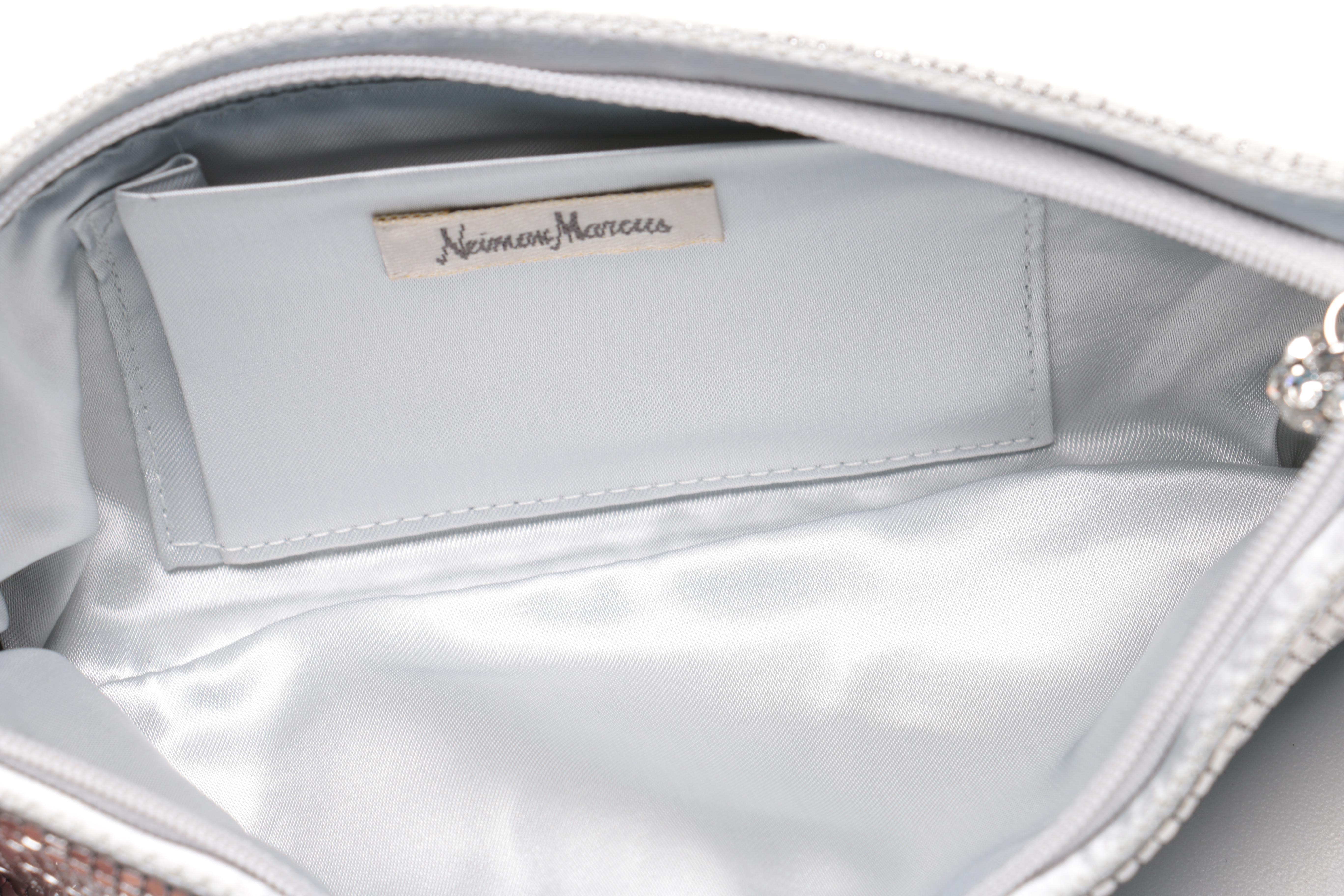 Neiman Marcus Silver Tone Mesh Clutch