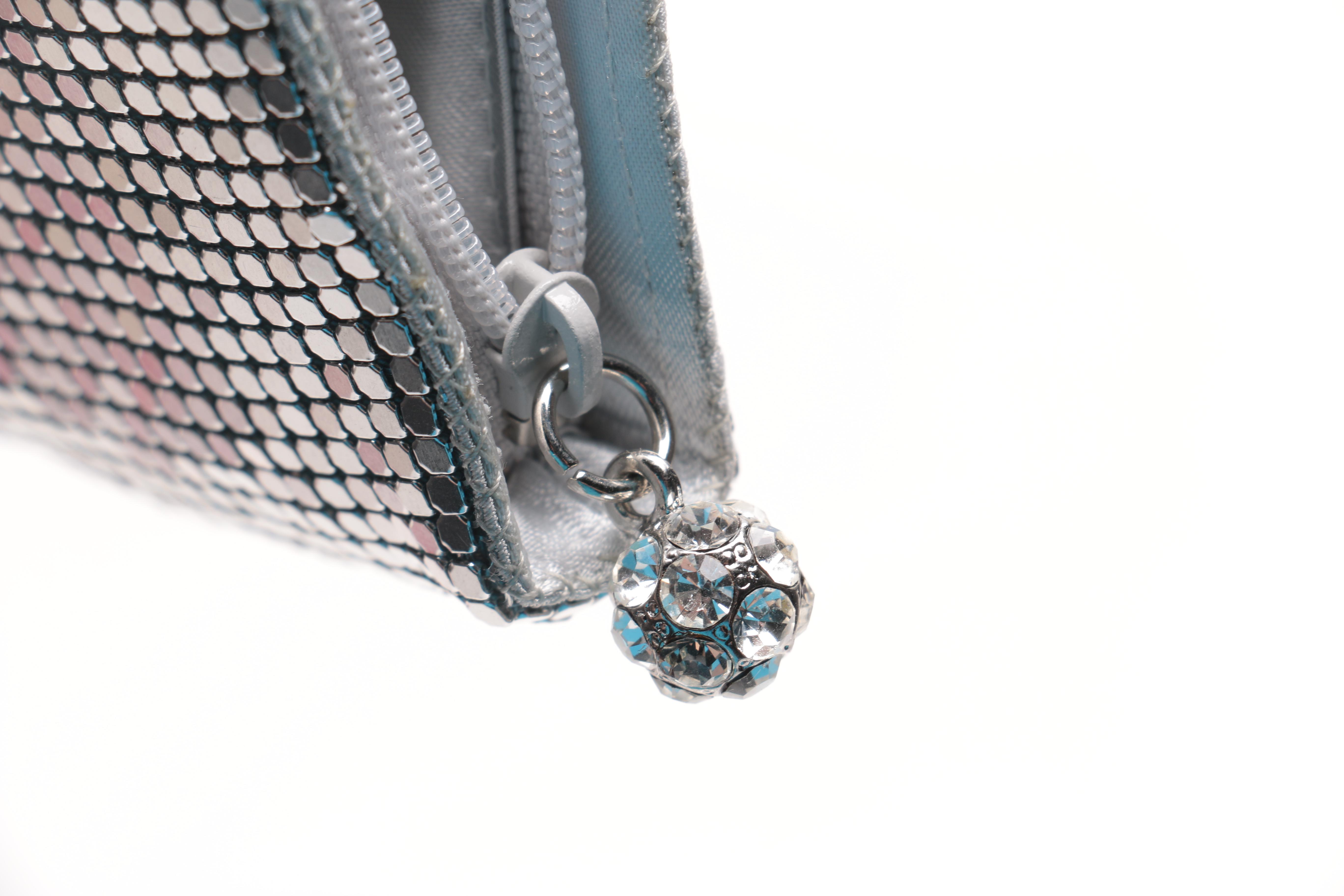 Neiman Marcus Silver Tone Mesh Clutch