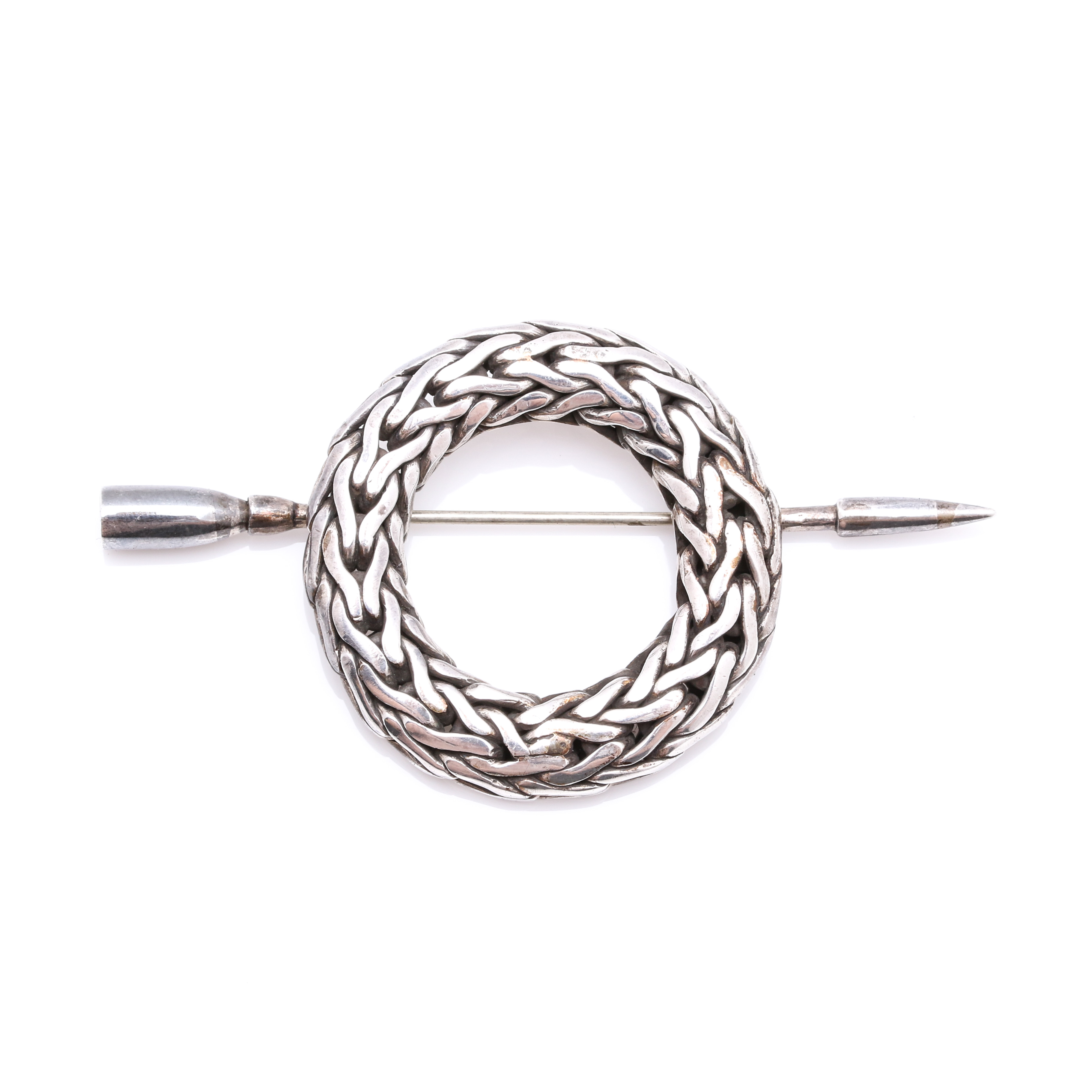 John Hardy Sterling Silver Circle Brooch