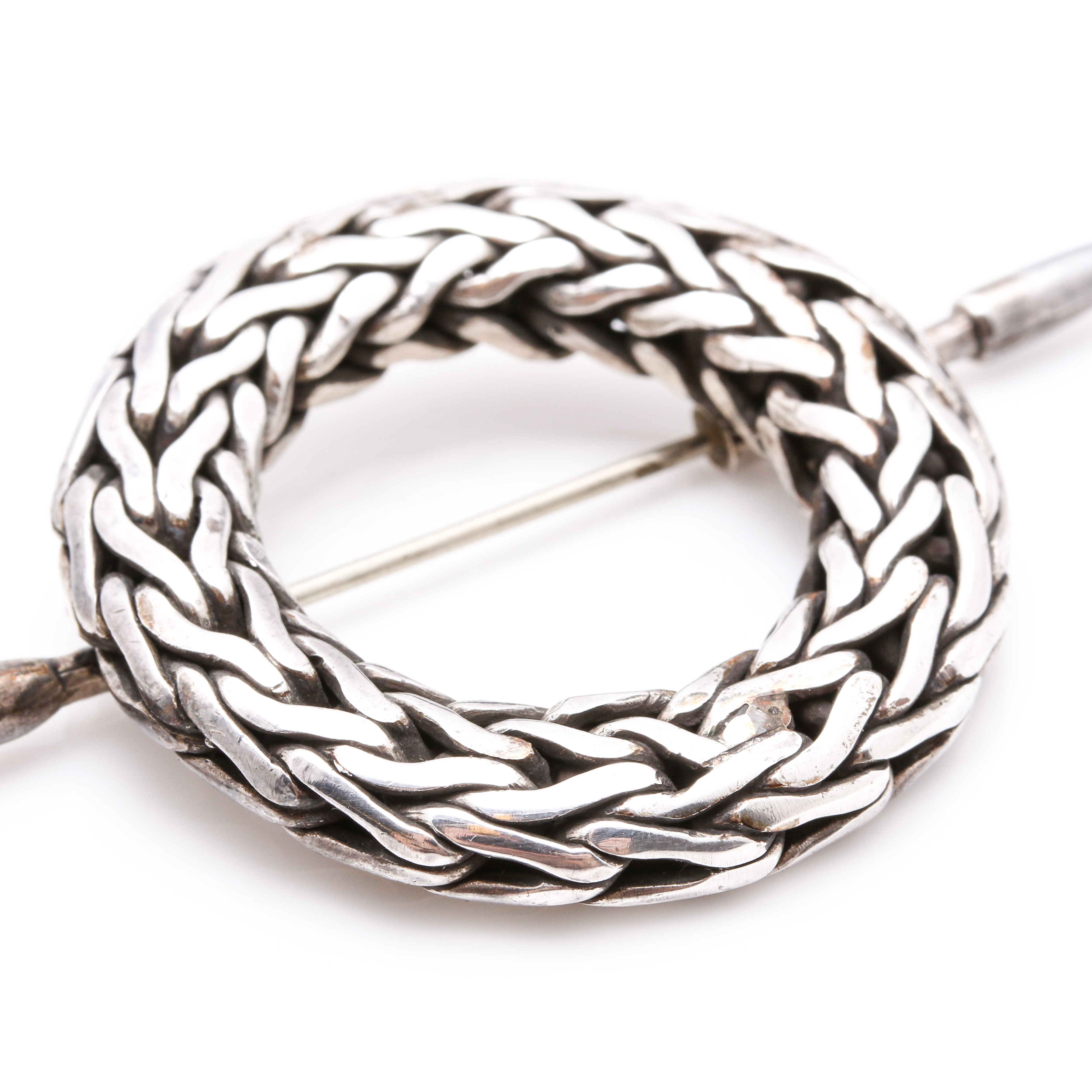 John Hardy Sterling Silver Circle Brooch