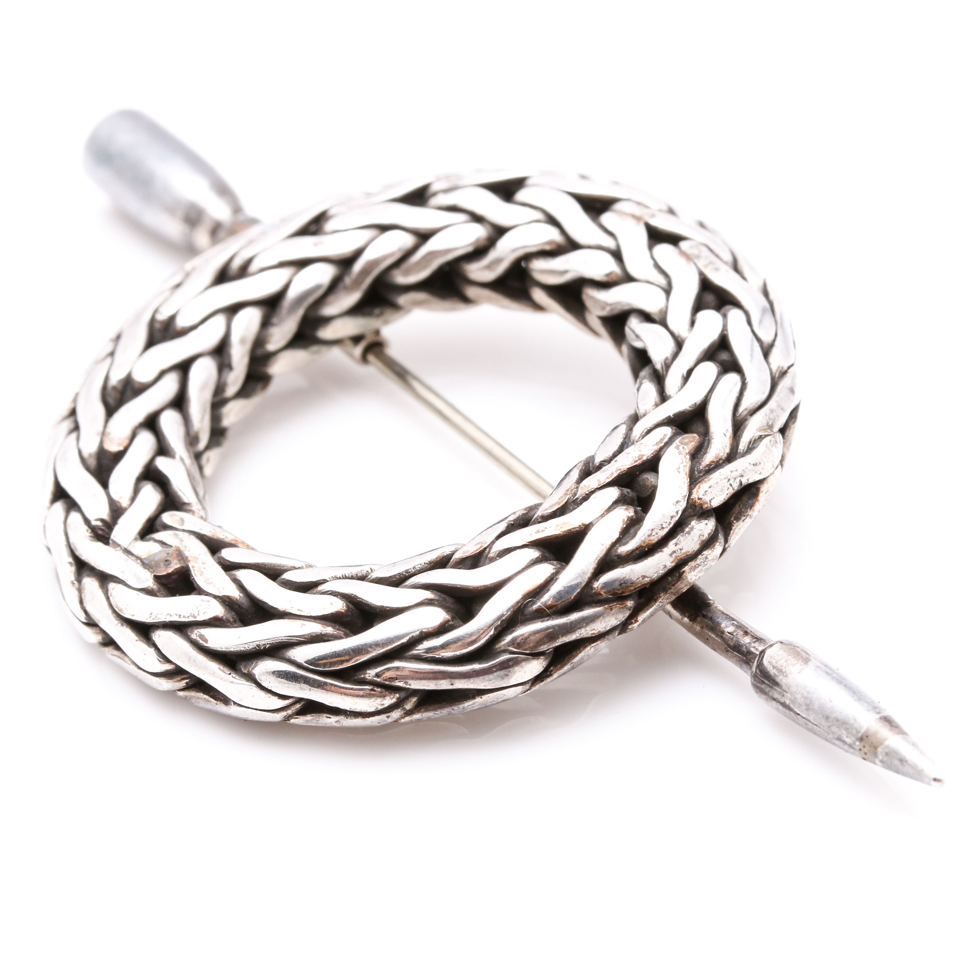 John Hardy Sterling Silver Circle Brooch