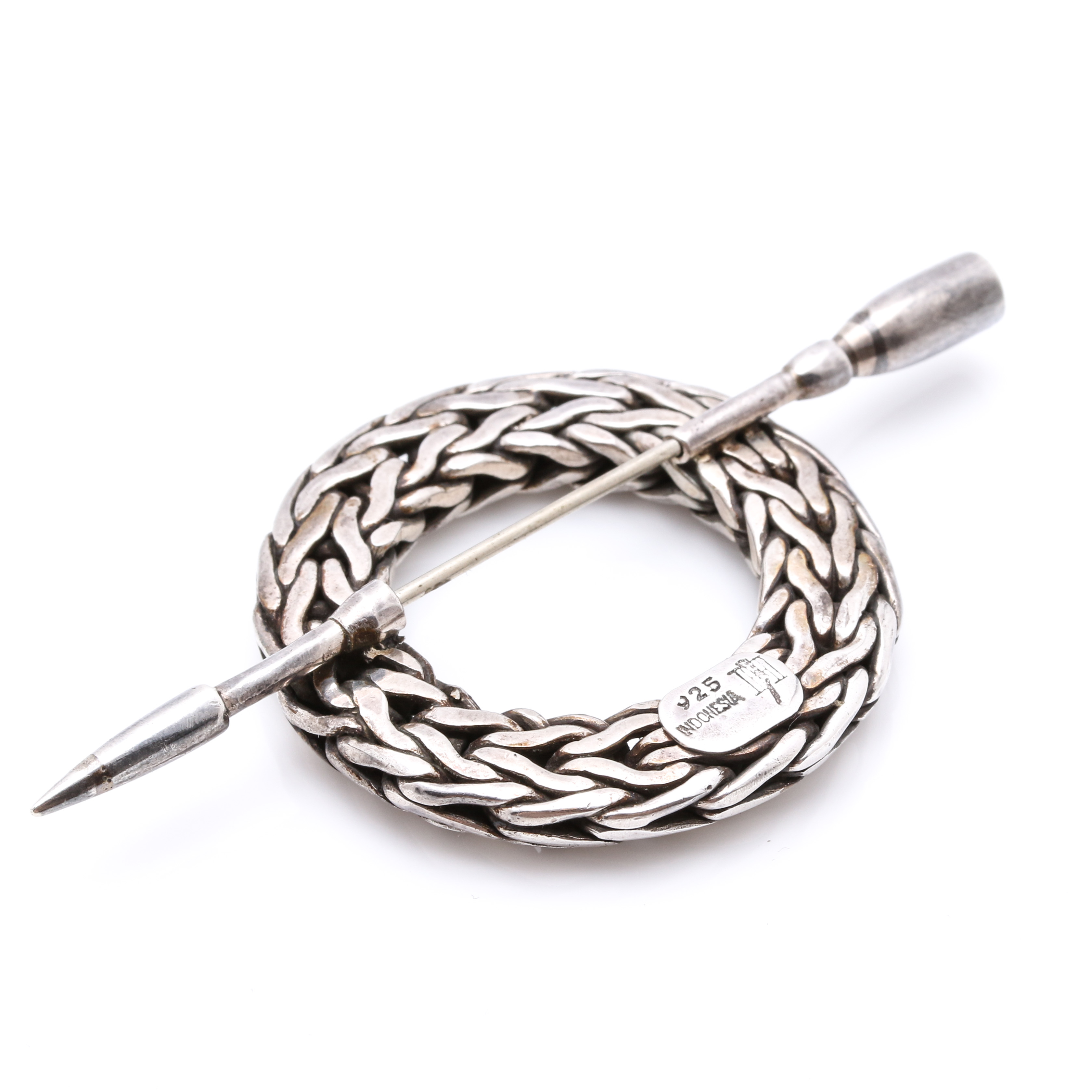 John Hardy Sterling Silver Circle Brooch