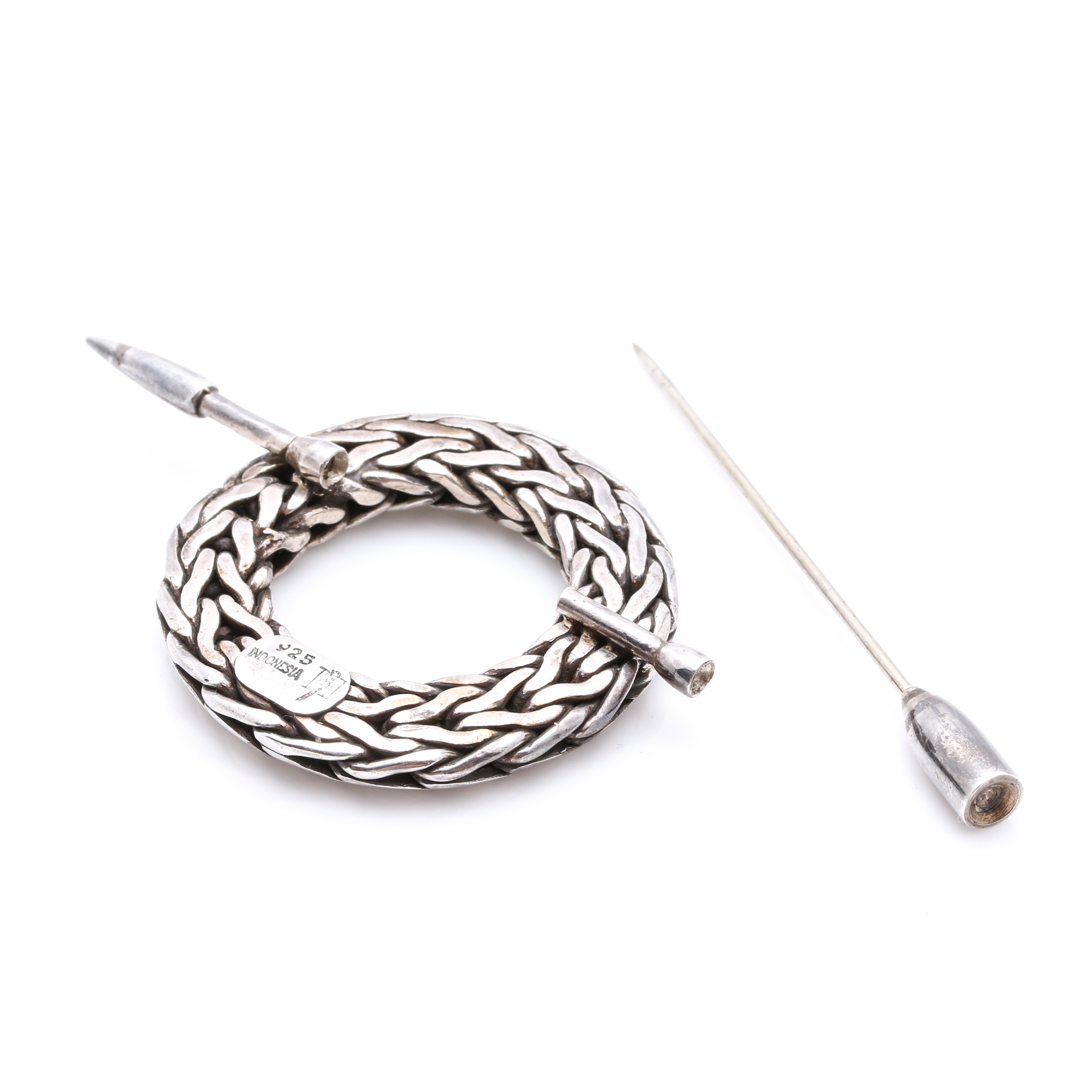 John Hardy Sterling Silver Circle Brooch