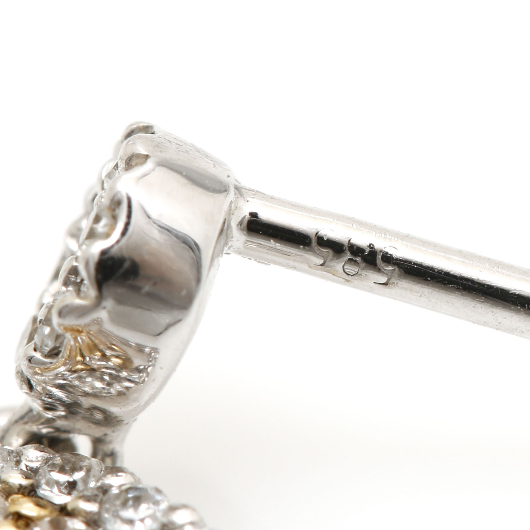 14K White and Yellow Gold Diamond and Pearl Earrings