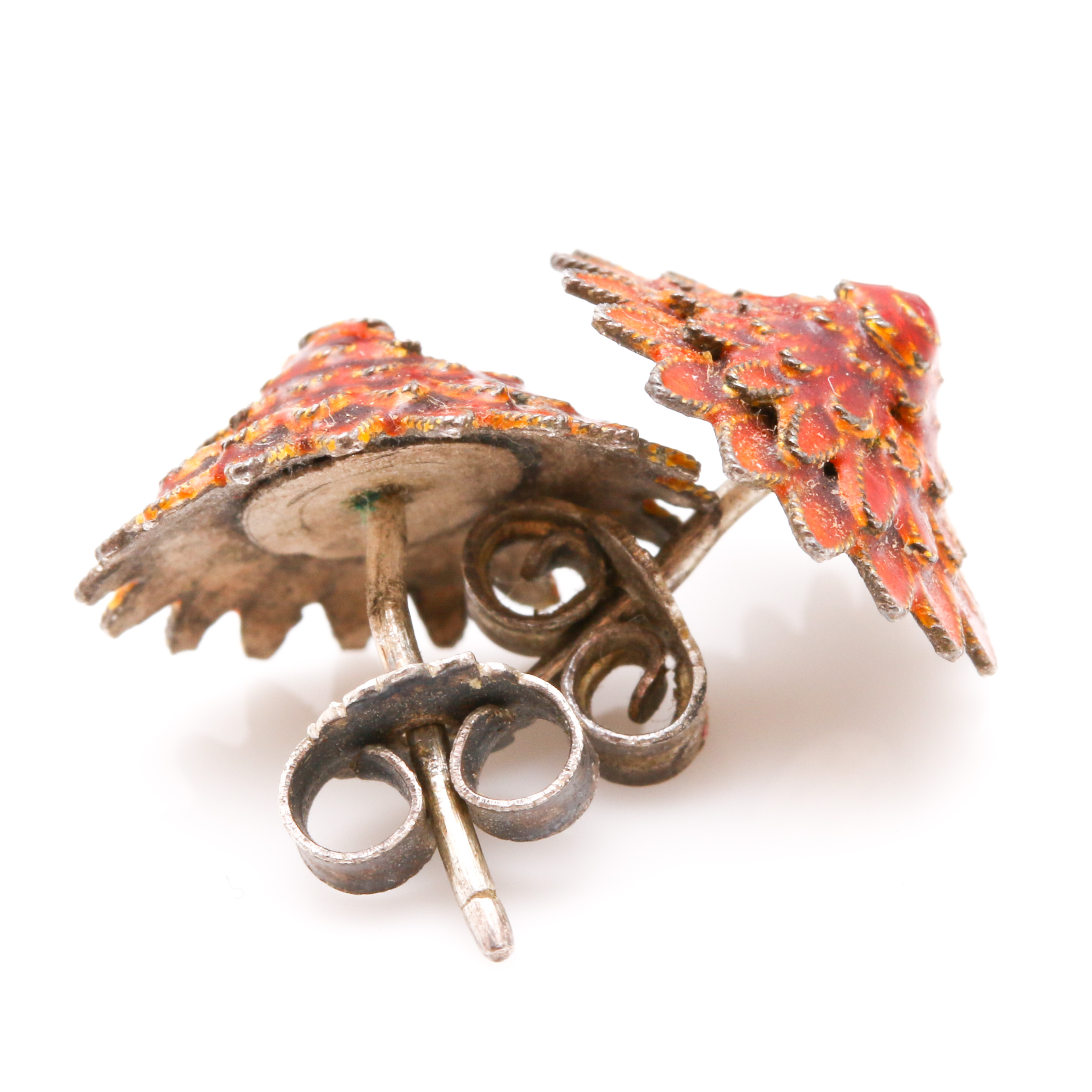 Assortment of Cloisonné Enamel Stud Earrings and Vase Pendant