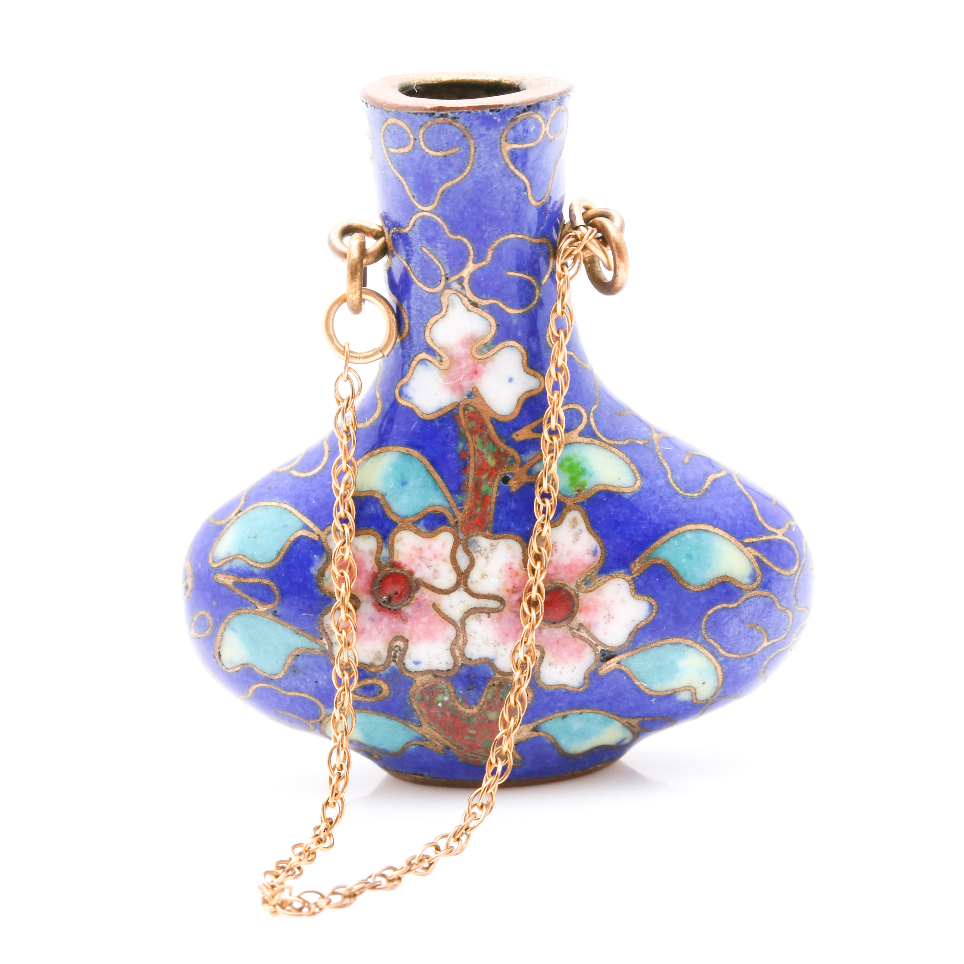 Assortment of Cloisonné Enamel Stud Earrings and Vase Pendant