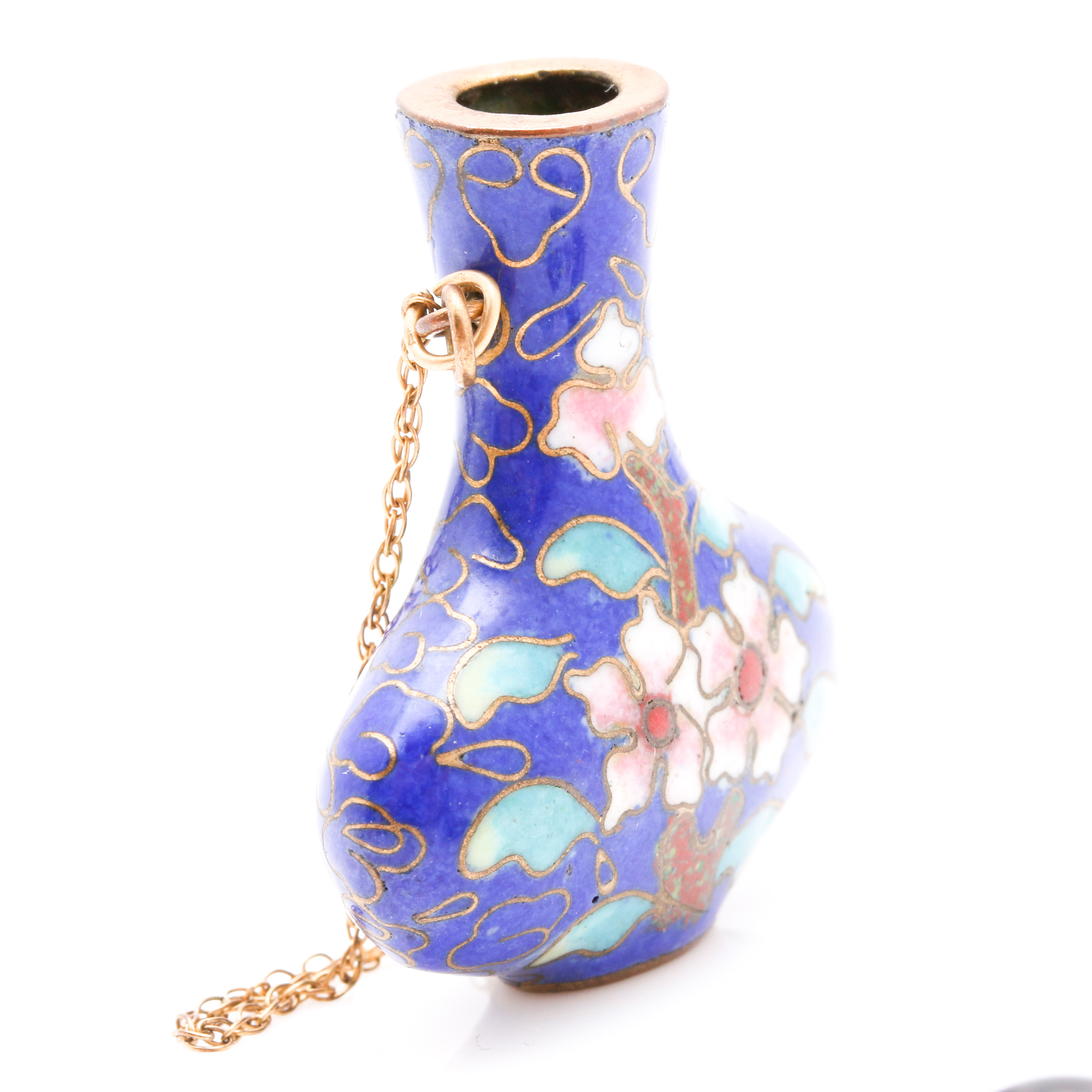 Assortment of Cloisonné Enamel Stud Earrings and Vase Pendant