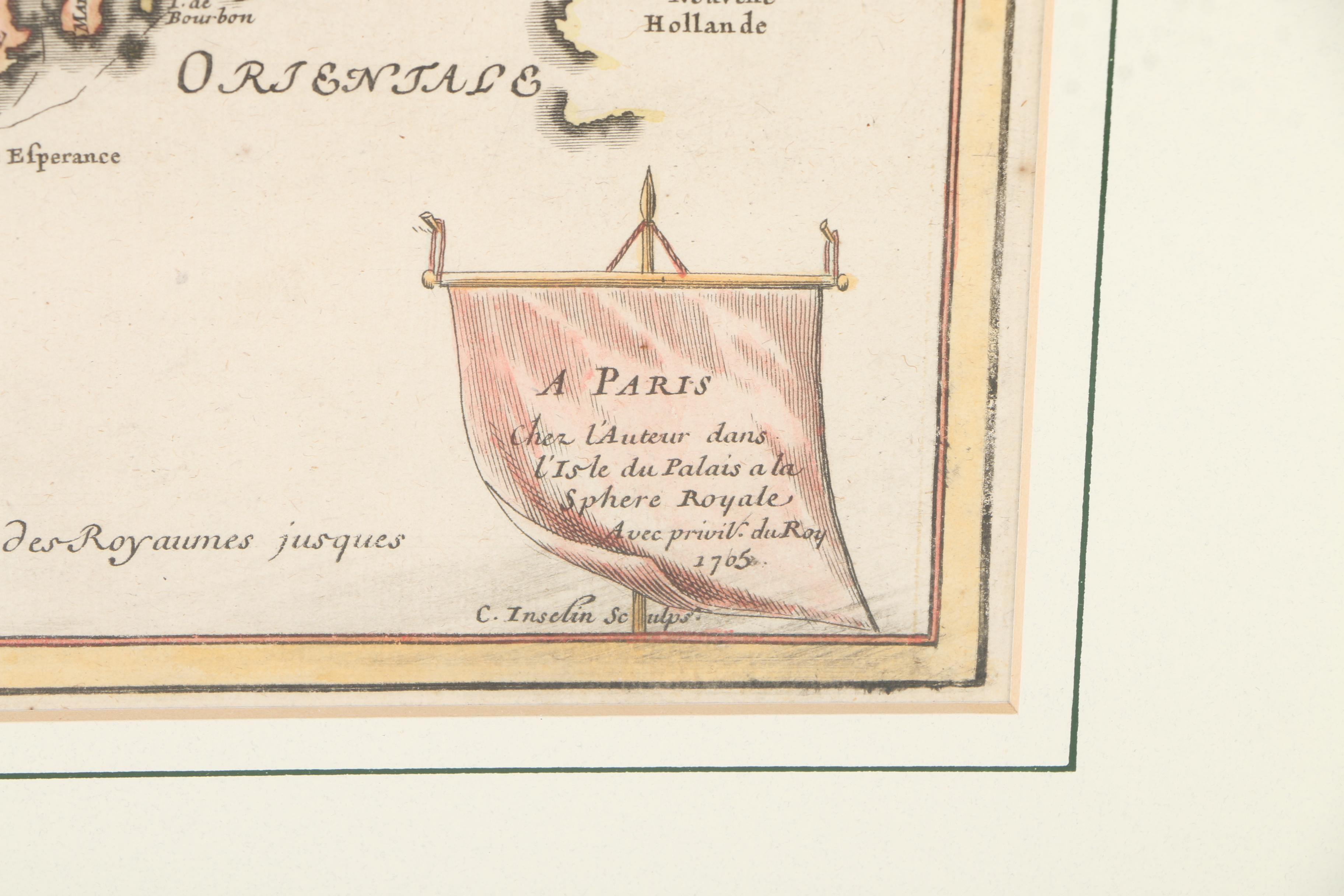 18th Century World Map Engraving "Mappe-Monde Carte Universelle"