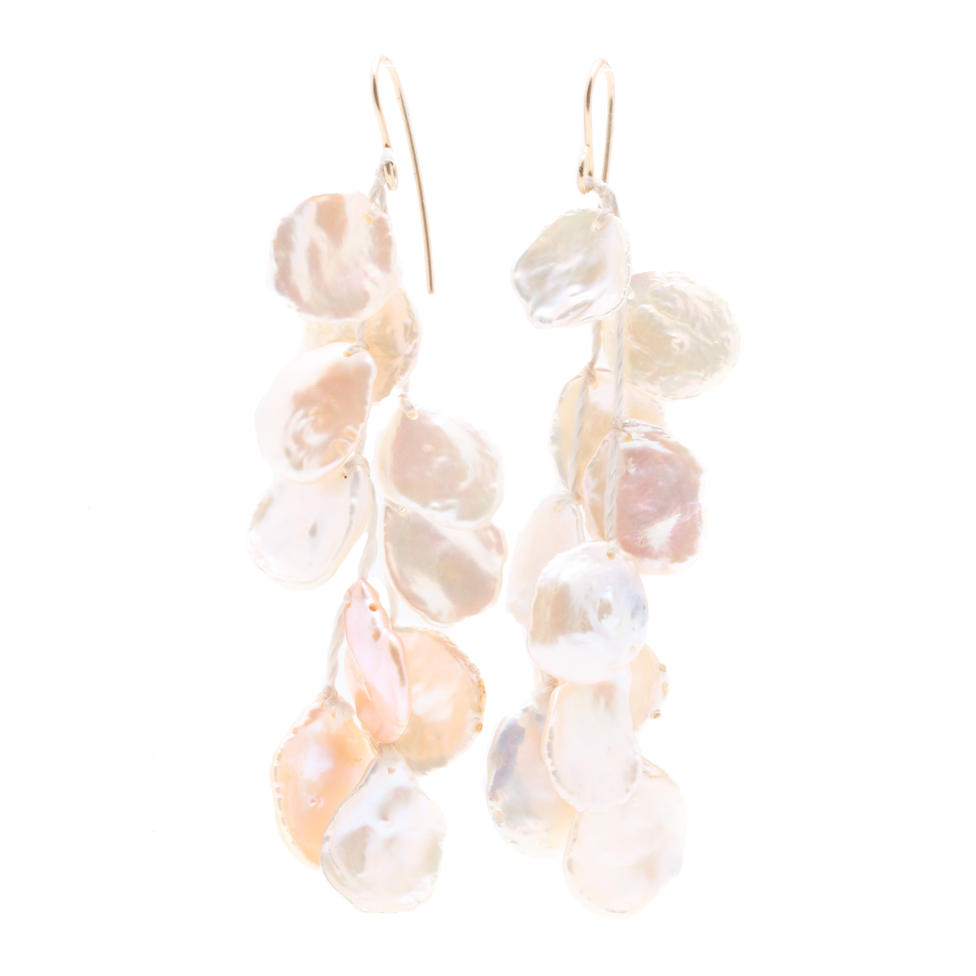 14K Yellow Gold Cultured Pearl Dangle Earrings