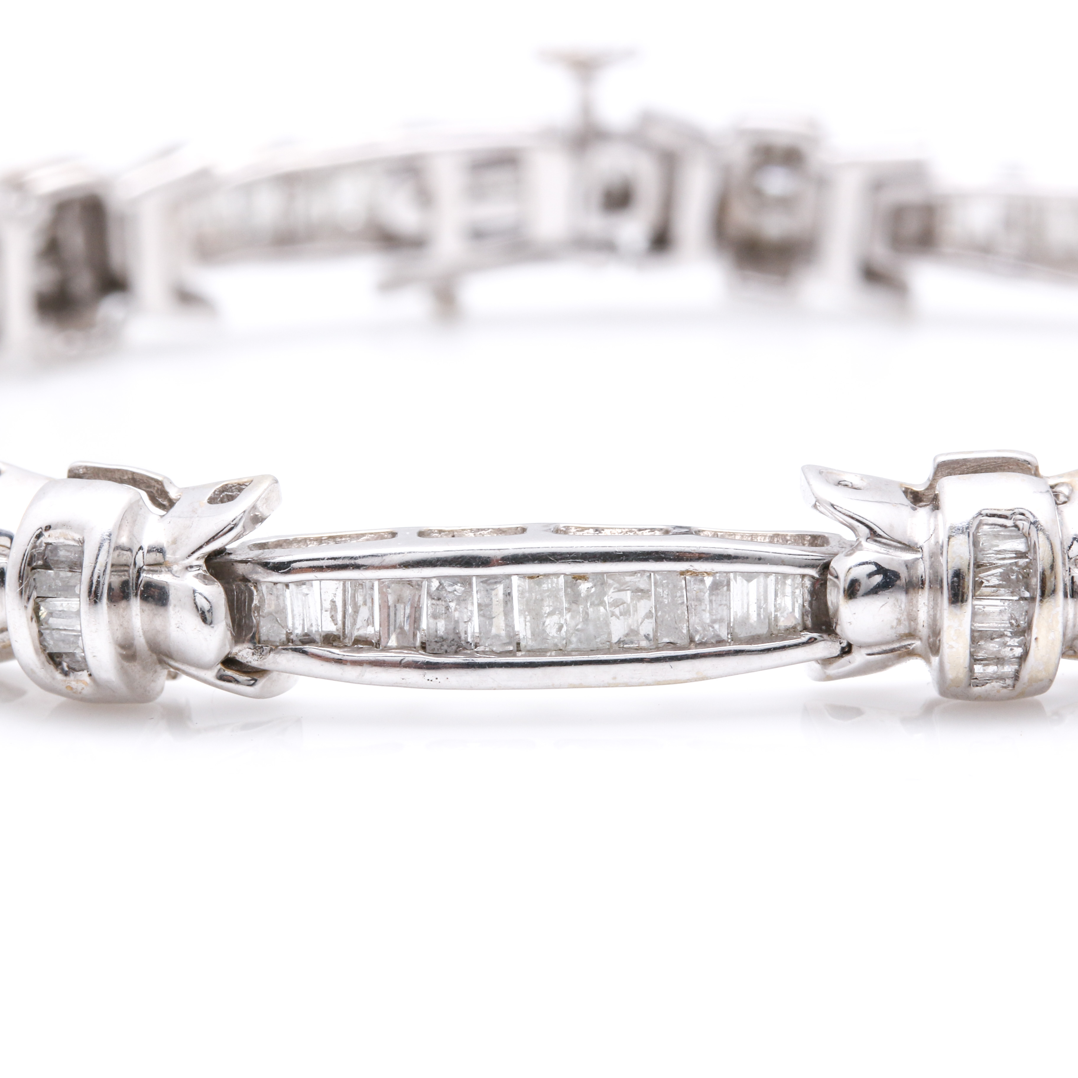 14K White Gold 2.43 CTW Diamond Tennis Bracelet