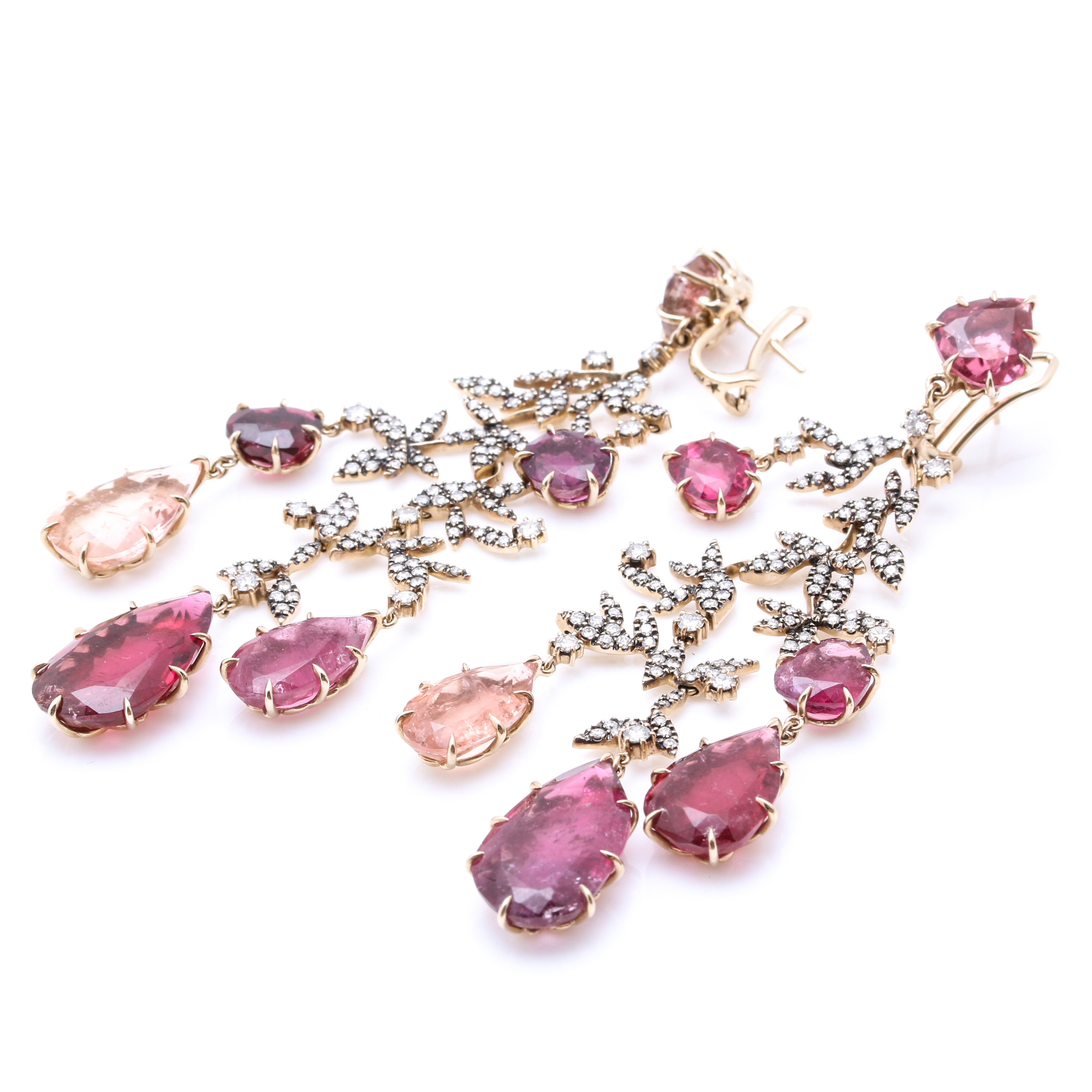 H. Stern 18K Yellow Gold 52.51 CTW Tourmaline and 3.27 CTW Diamond Earrings