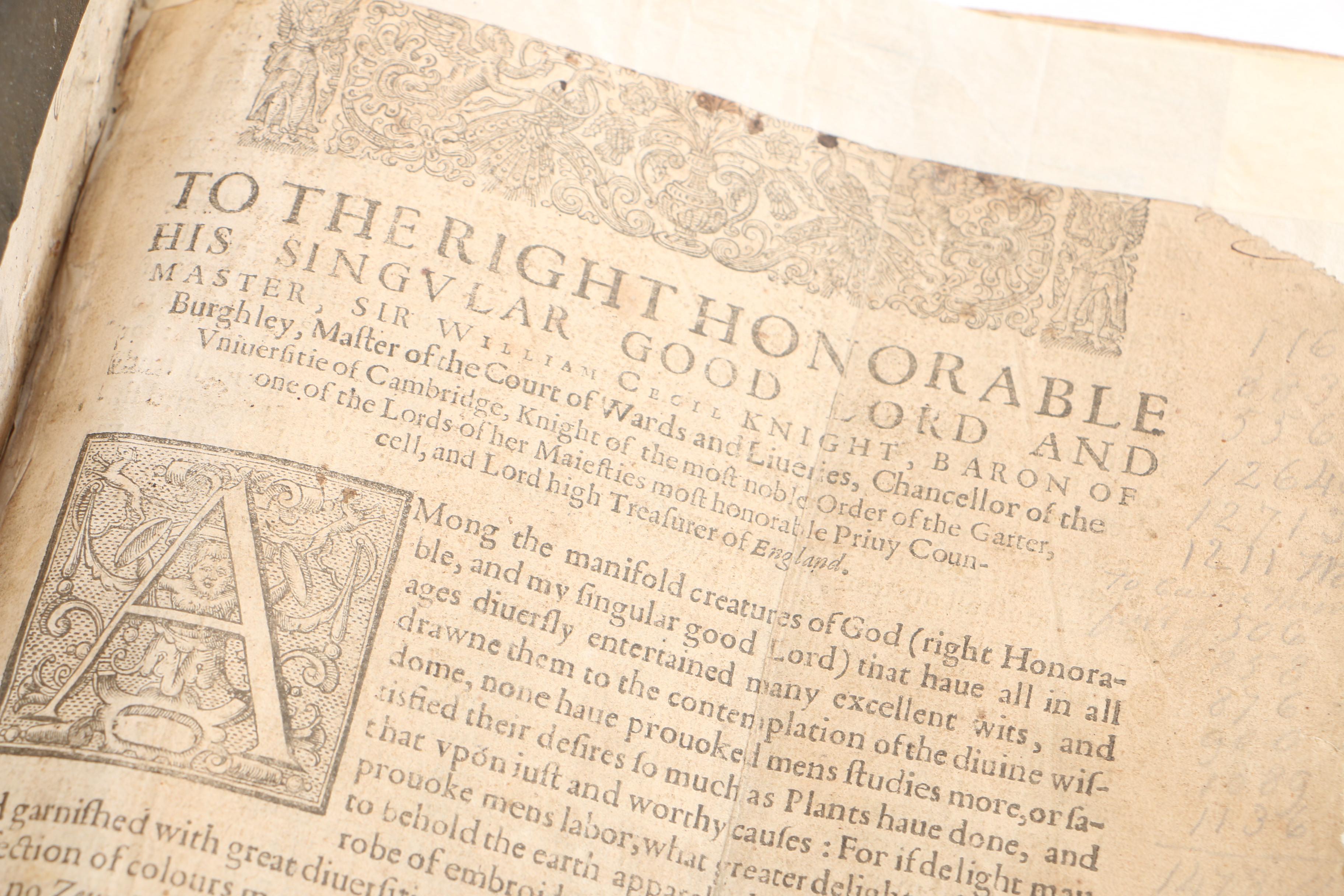 17th Century "Herball, or Generall Historie of Plantes" by John Gerard