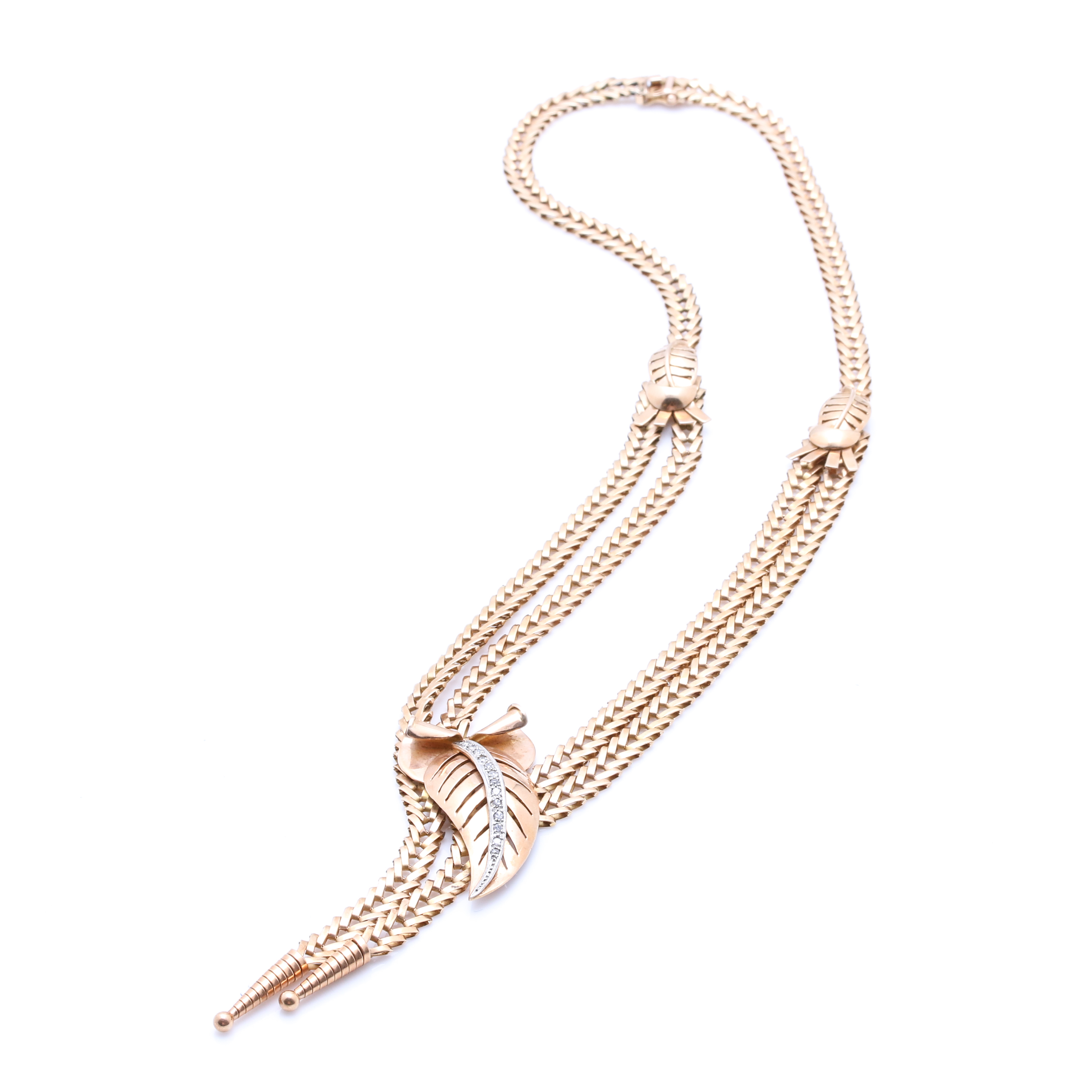 18K Yellow Gold Diamond Necklace