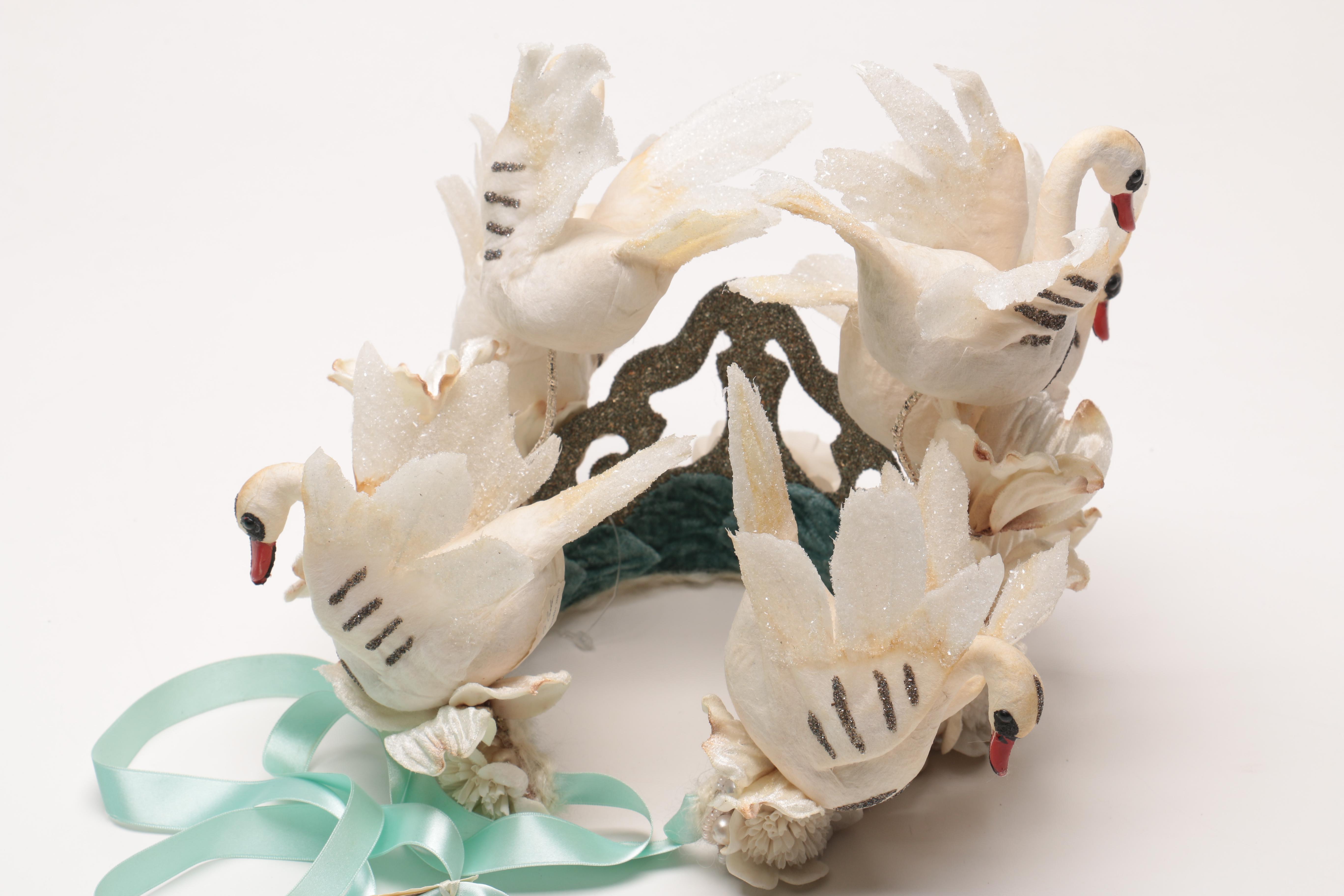 Swan Themed Headdress with a Tiffany & Co Gift Box