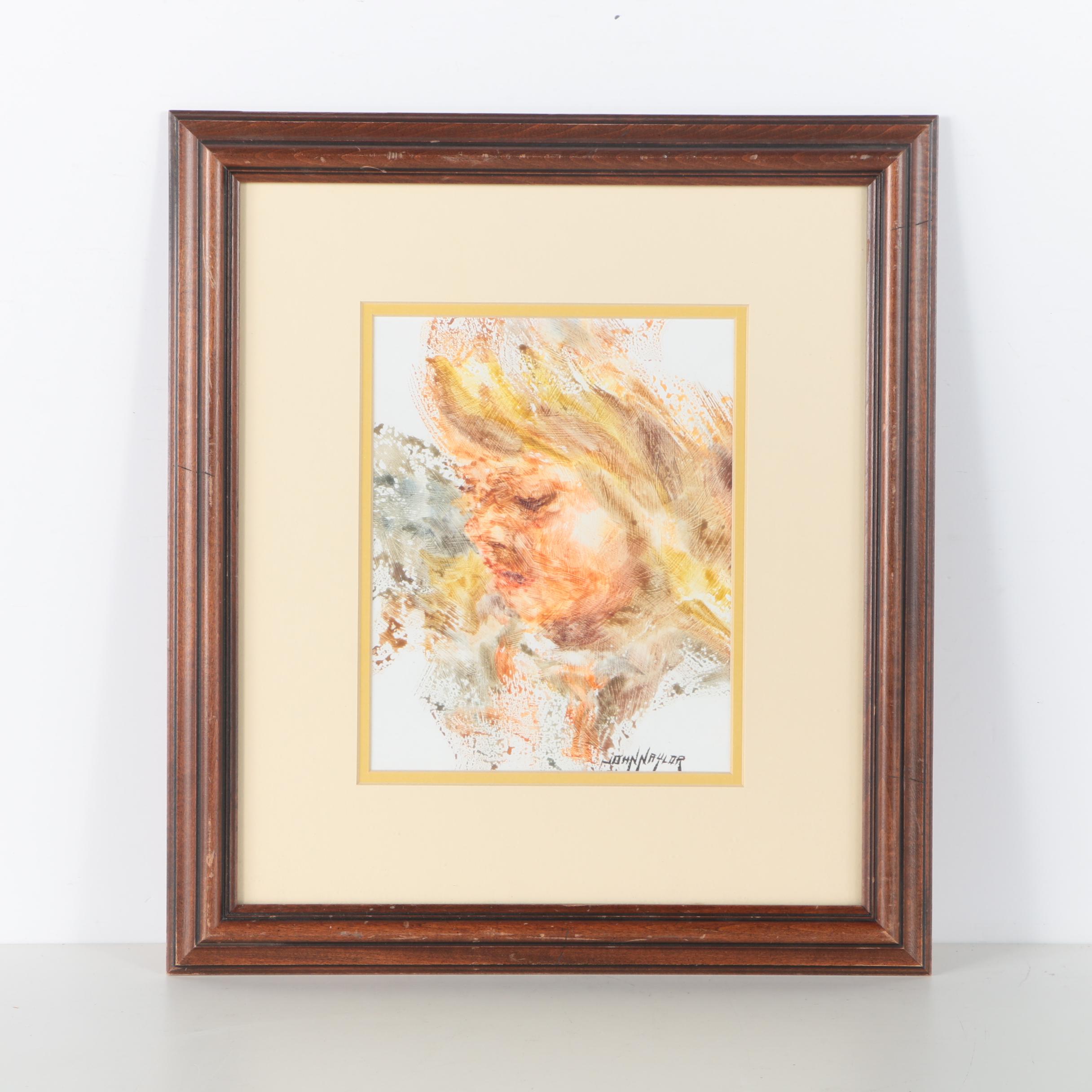 John Naylor Oil Portrait on Board of a Young Girl