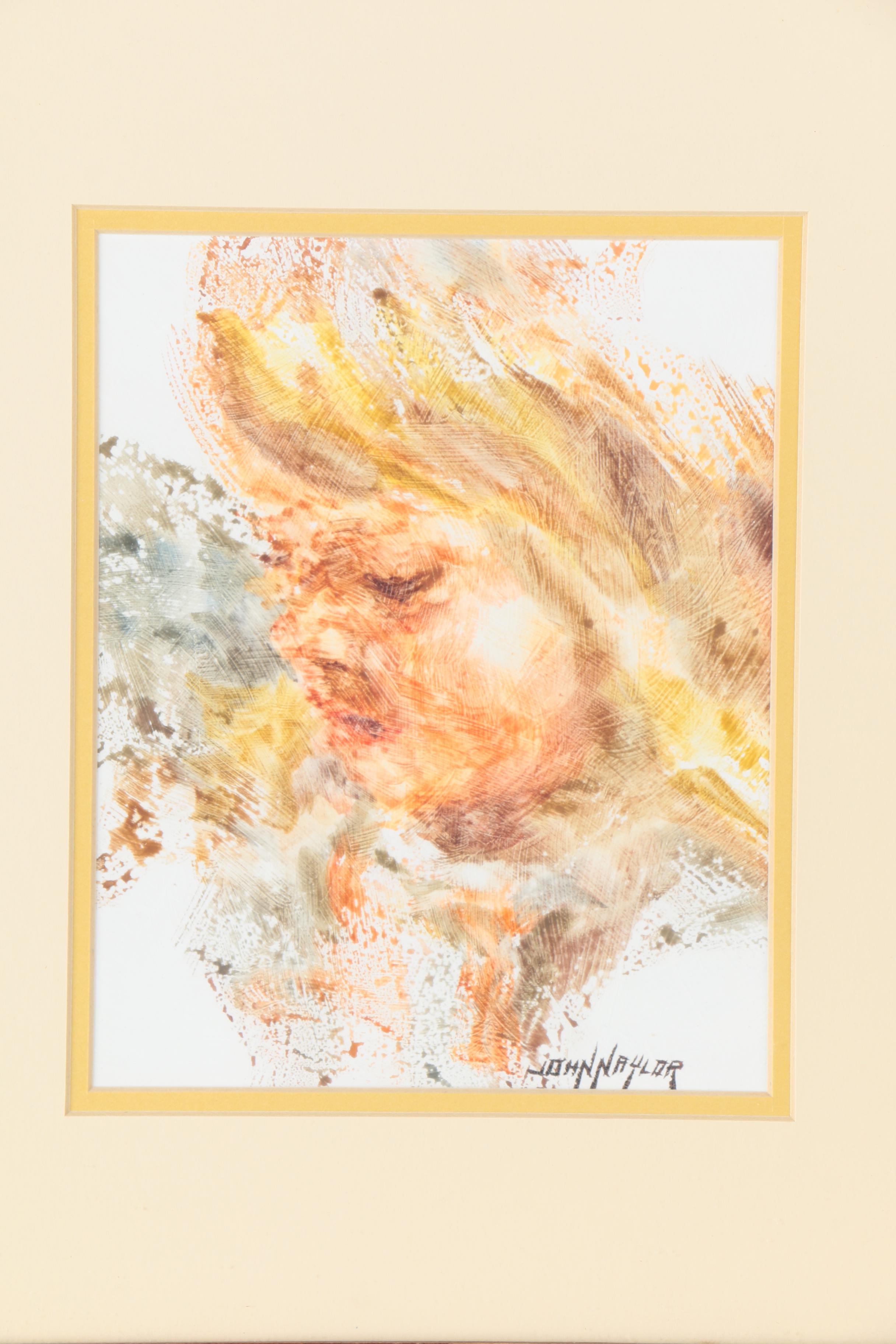 John Naylor Oil Portrait on Board of a Young Girl