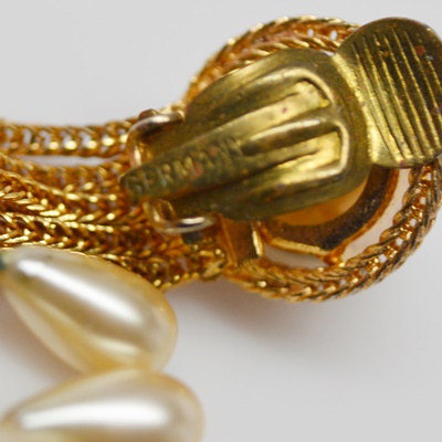 Miriam Haskell Faux Pearl Necklace and Multiple Clip-On Earrings