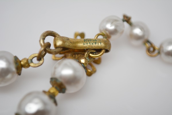 Miriam Haskell Faux Pearl Necklace and Multiple Clip-On Earrings