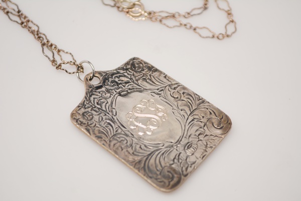 Sterling Silver Mirror Pendant Necklace