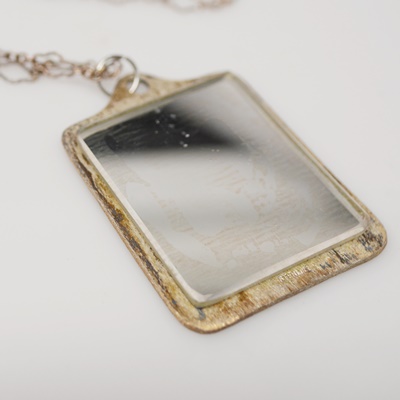 Sterling Silver Mirror Pendant Necklace