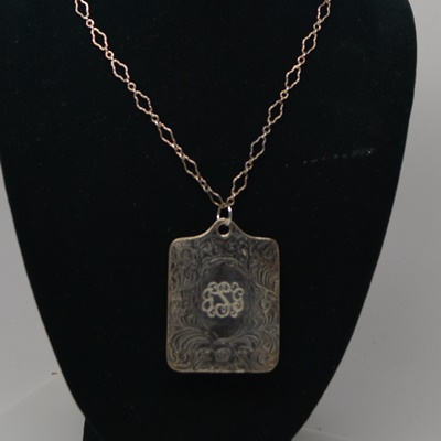 Sterling Silver Mirror Pendant Necklace