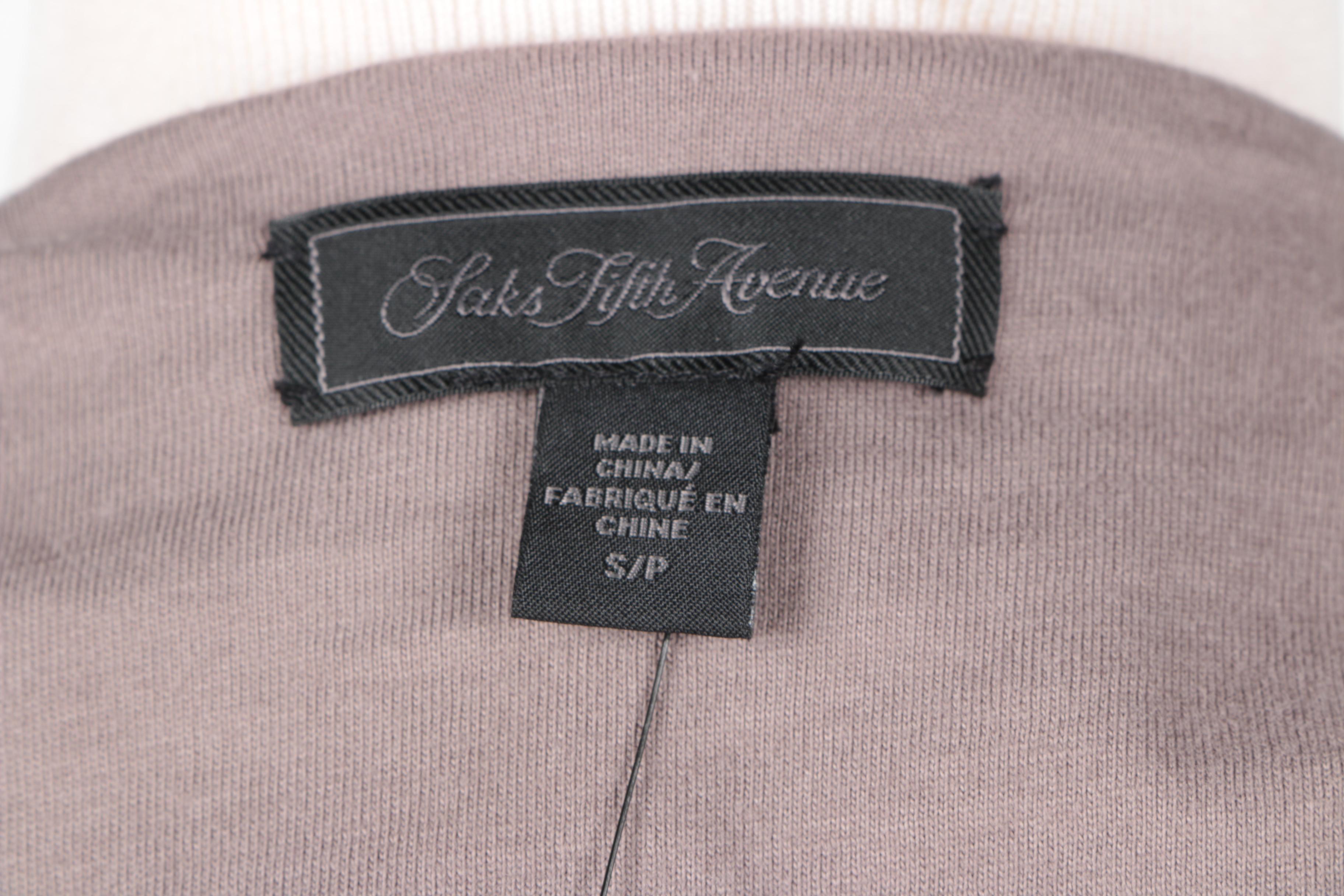 Saks Fifth Avenue Grey Velour Track Suit