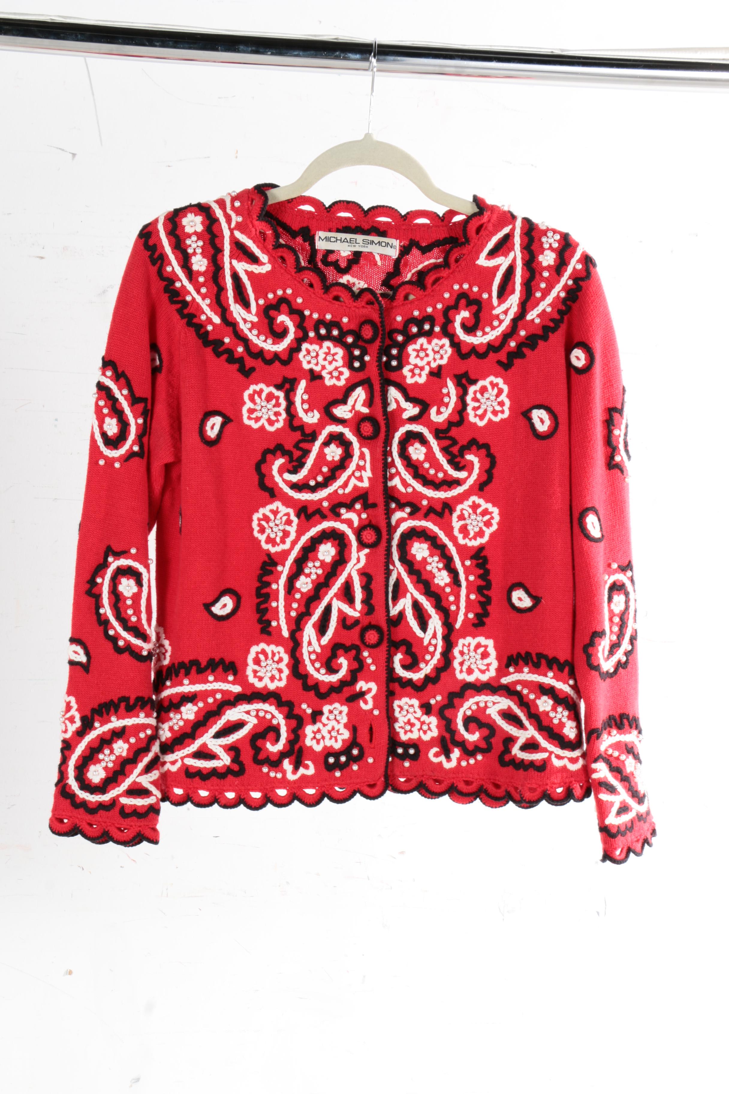 Four Michael Simon Women's Patterned Sweaters
