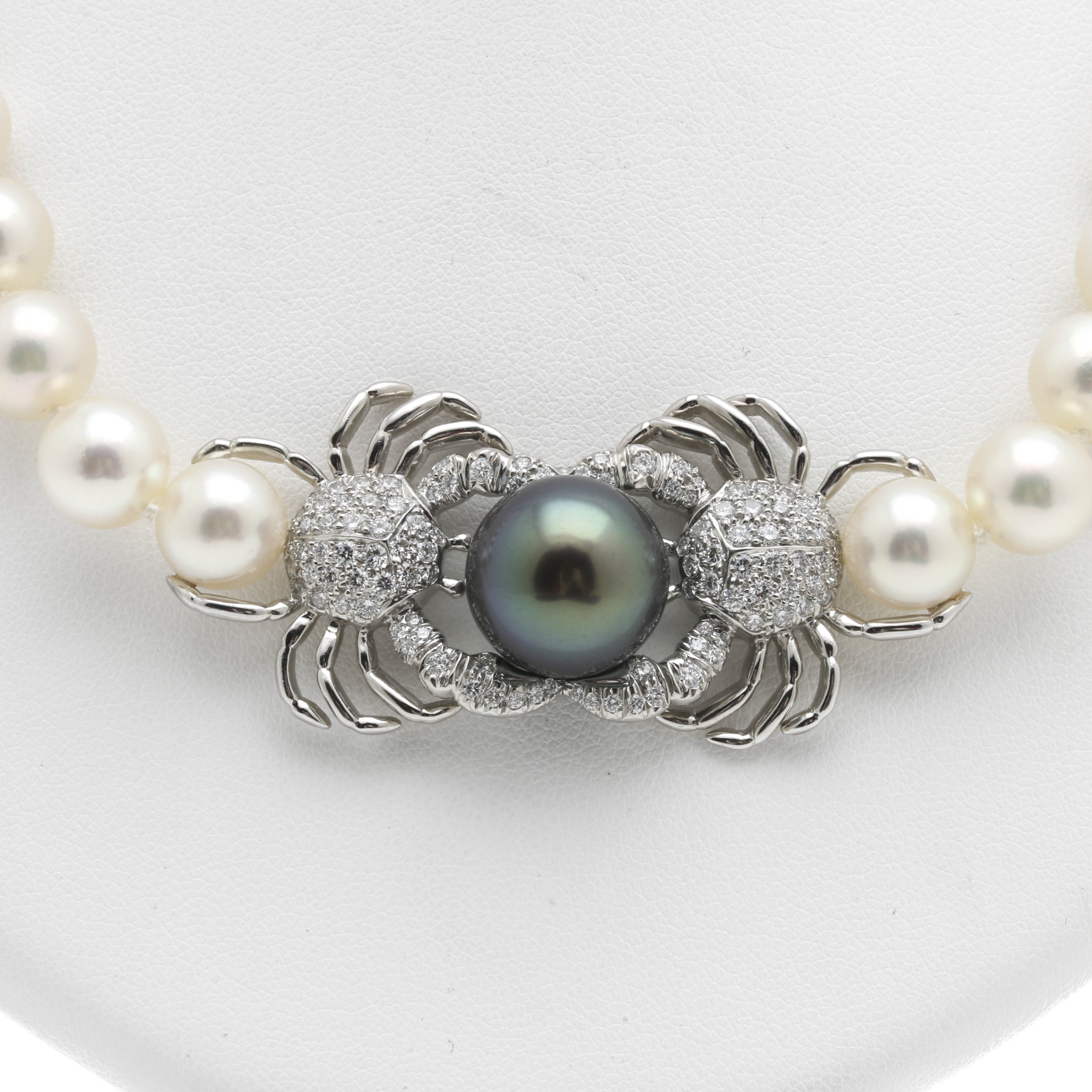 Tiffany & Co. Platinum Tahitian Pearl and 2.08 CTW Diamond Crab Necklace