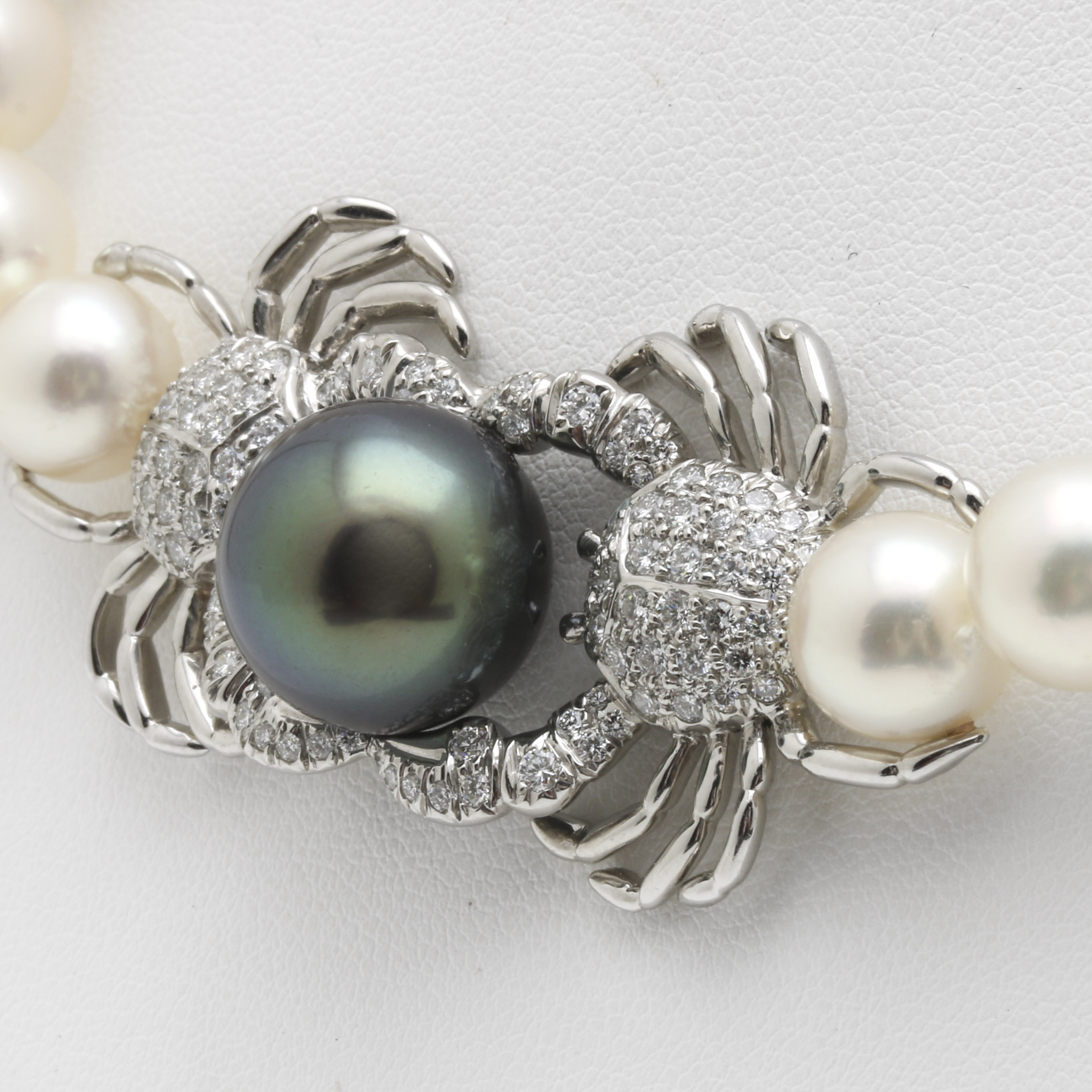 Tiffany & Co. Platinum Tahitian Pearl and 2.08 CTW Diamond Crab Necklace