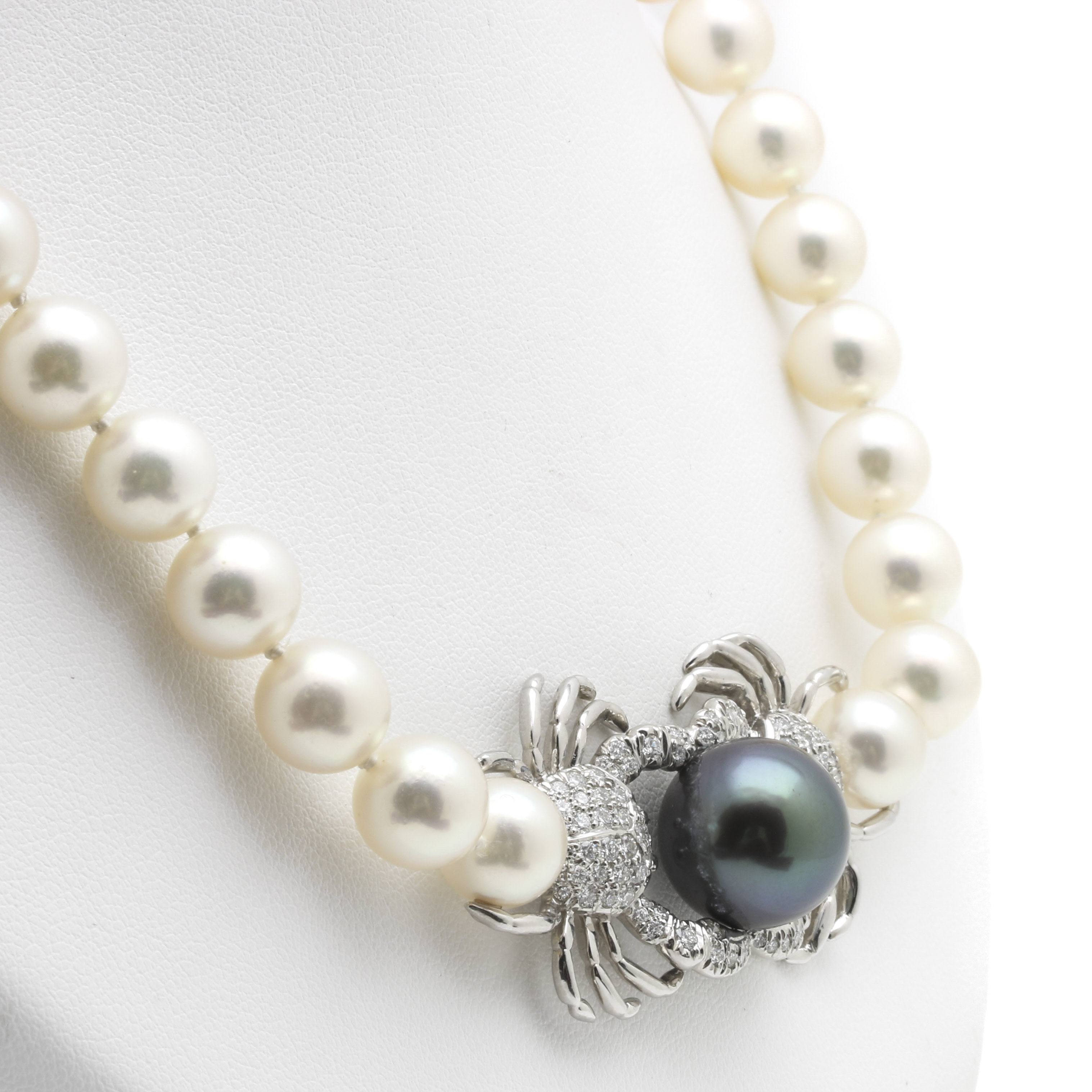 Tiffany & Co. Platinum Tahitian Pearl and 2.08 CTW Diamond Crab Necklace