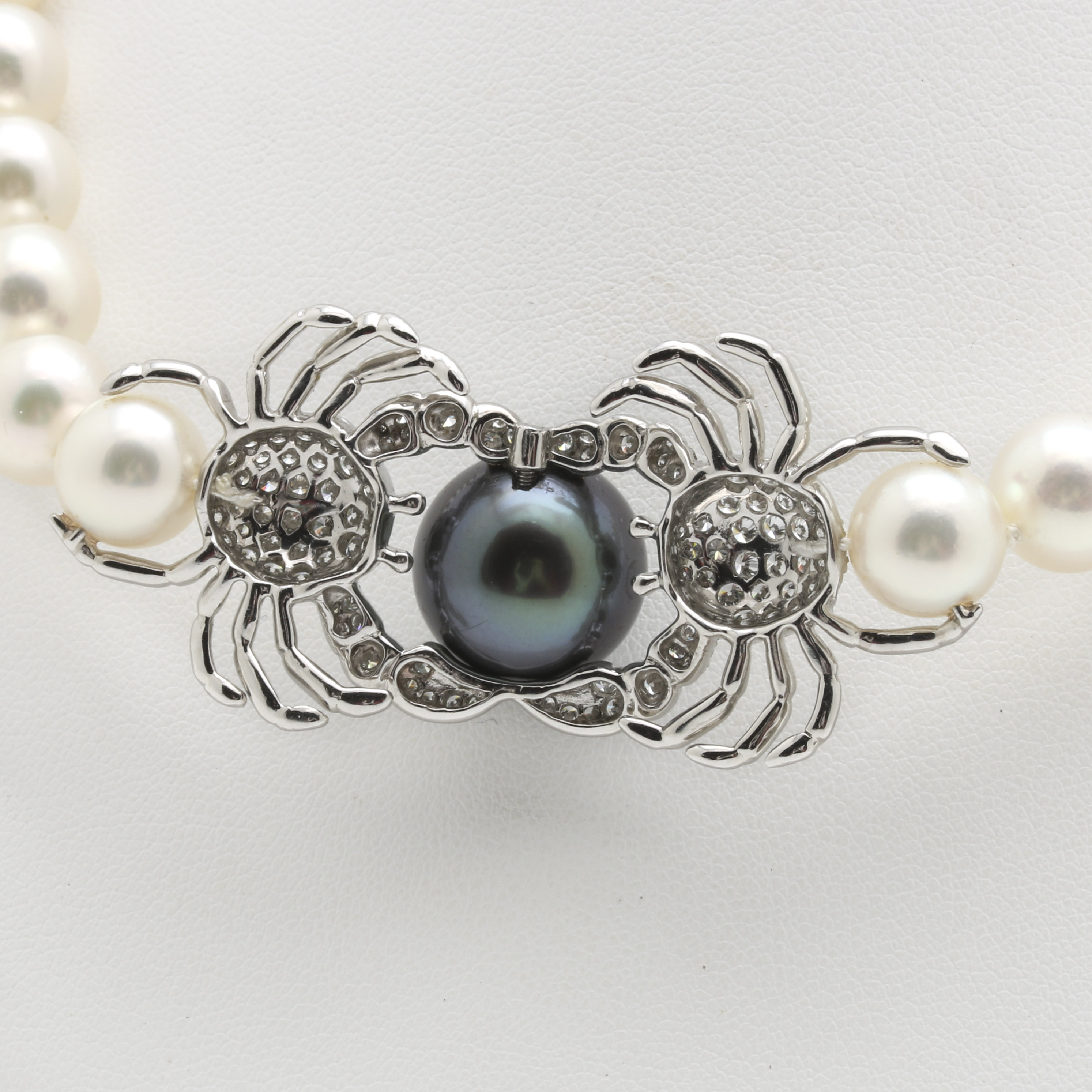 Tiffany & Co. Platinum Tahitian Pearl and 2.08 CTW Diamond Crab Necklace