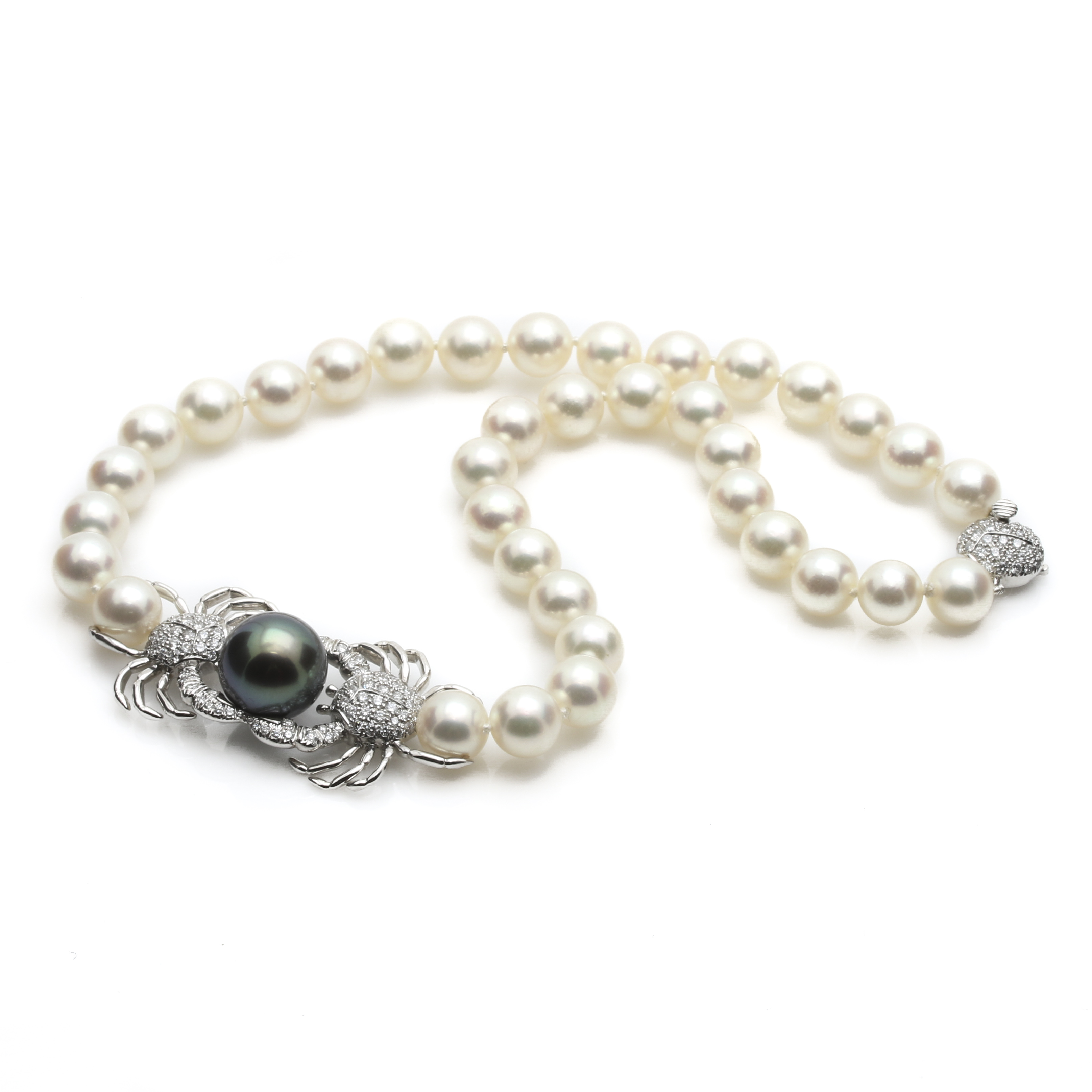 Tiffany & Co. Platinum Tahitian Pearl and 2.08 CTW Diamond Crab Necklace