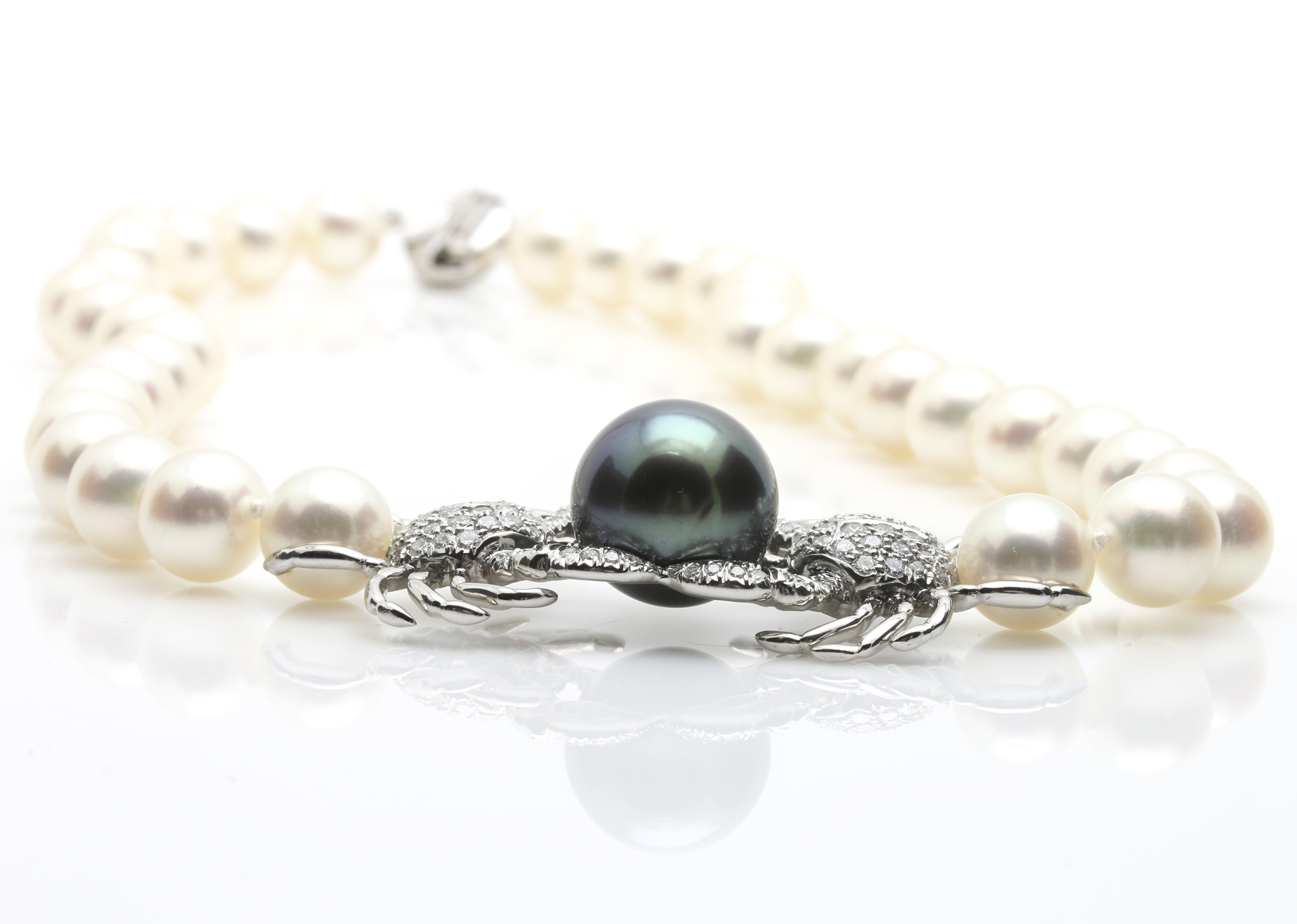 Tiffany & Co. Platinum Tahitian Pearl and 2.08 CTW Diamond Crab Necklace