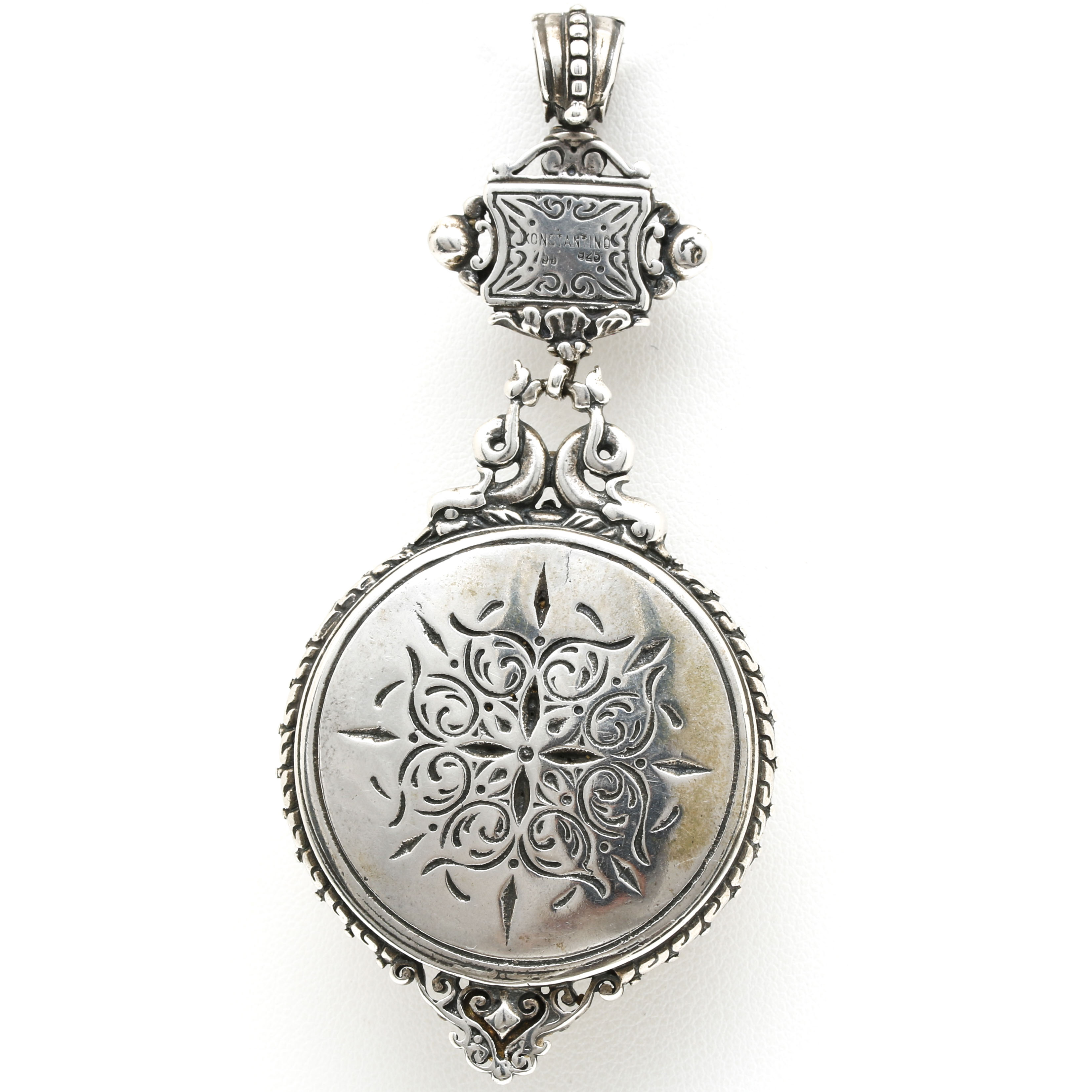 Konstantino Sterling Silver and 18K Yellow Gold Aquamarine and Pearl Pendant