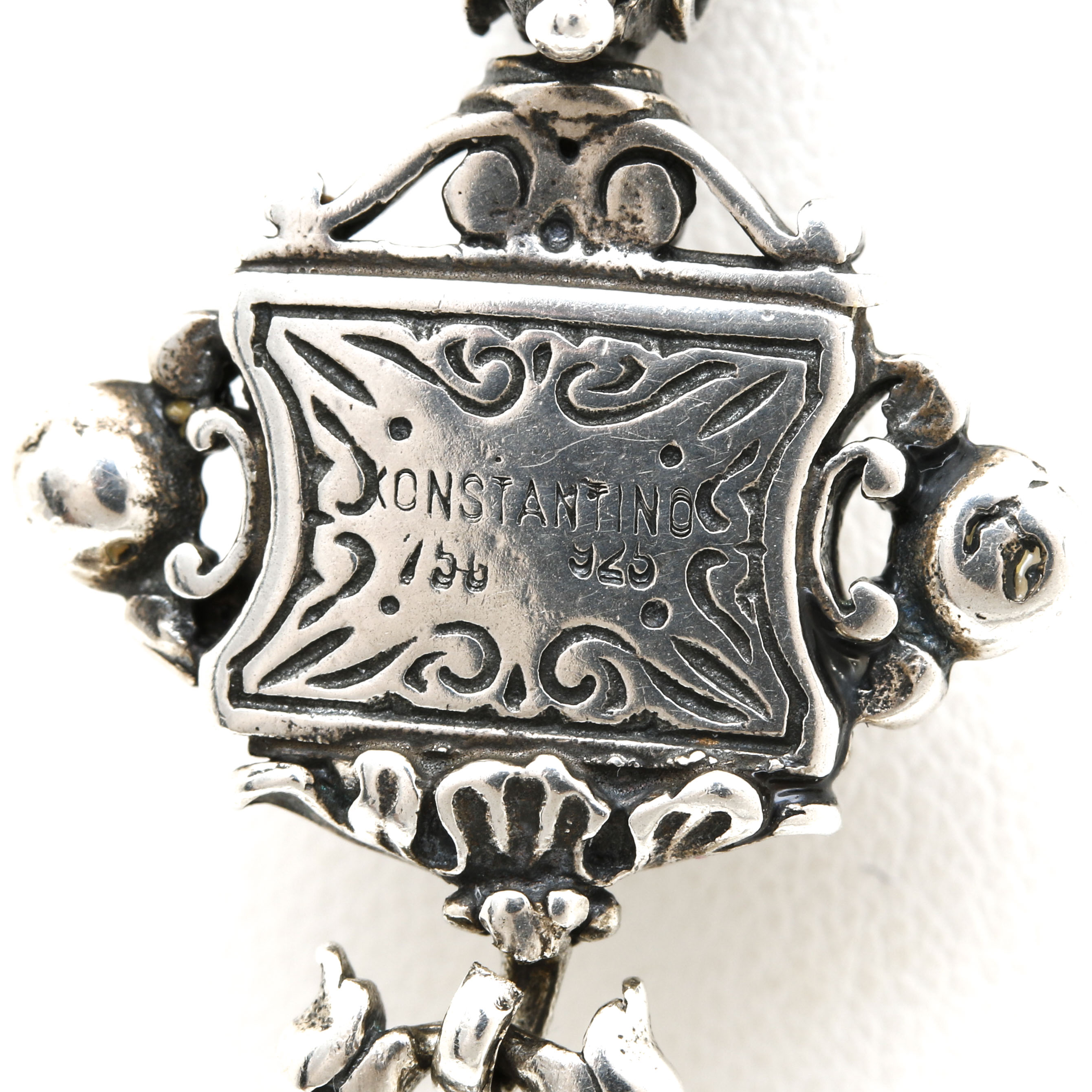 Konstantino Sterling Silver and 18K Yellow Gold Aquamarine and Pearl Pendant