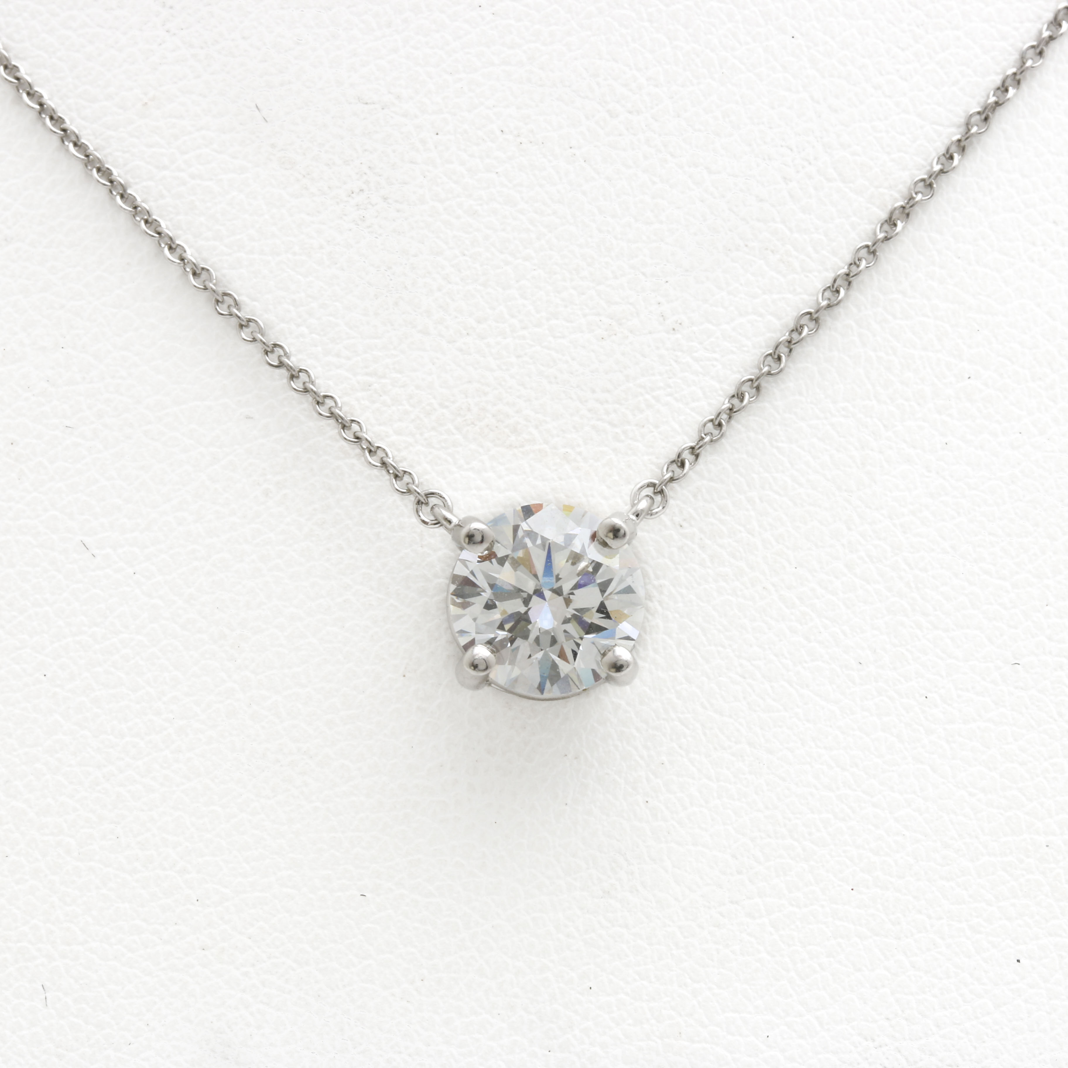 Tiffany & Co. Platinum and 1.74 Carat Diamond Solitaire Necklace