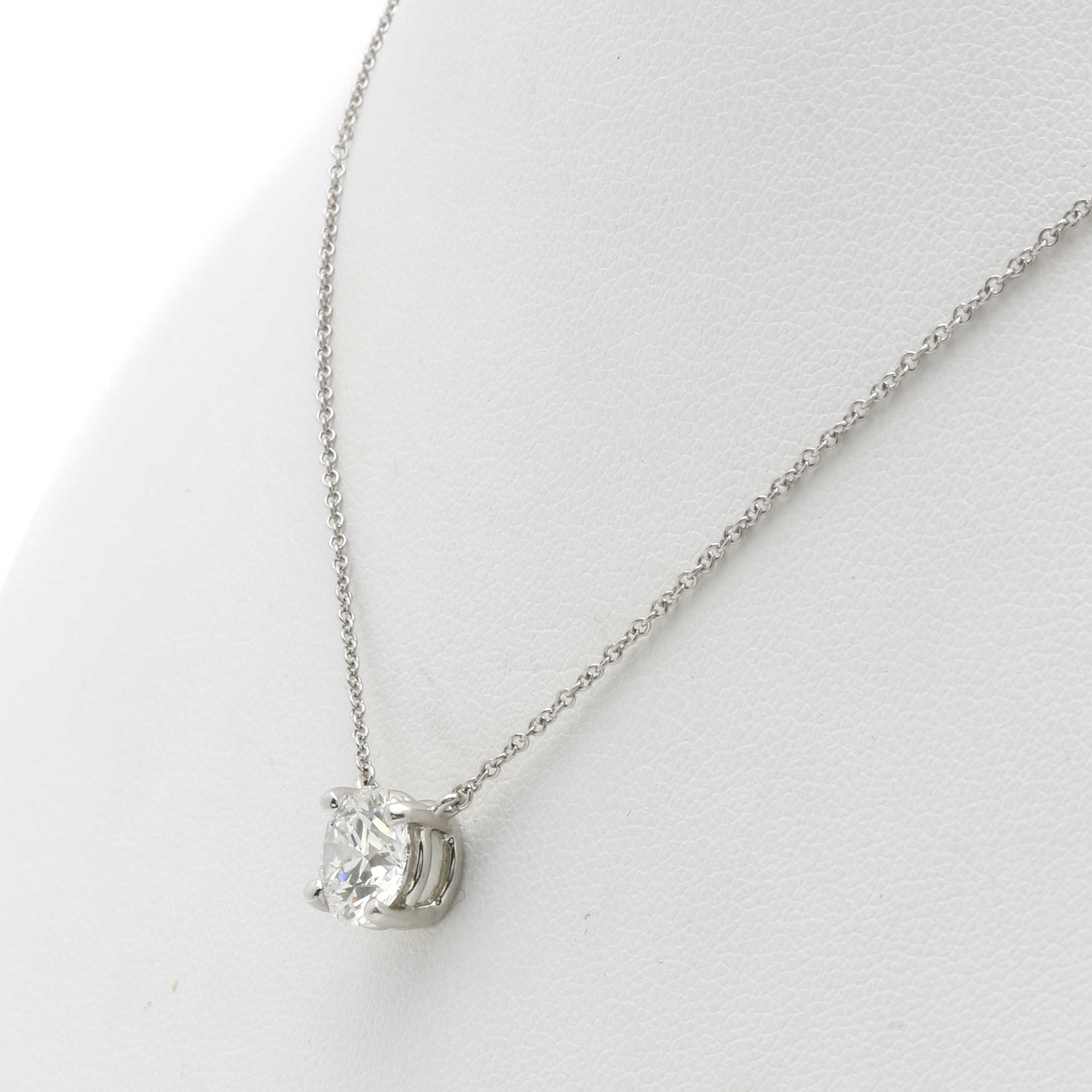 Tiffany & Co. Platinum and 1.74 Carat Diamond Solitaire Necklace