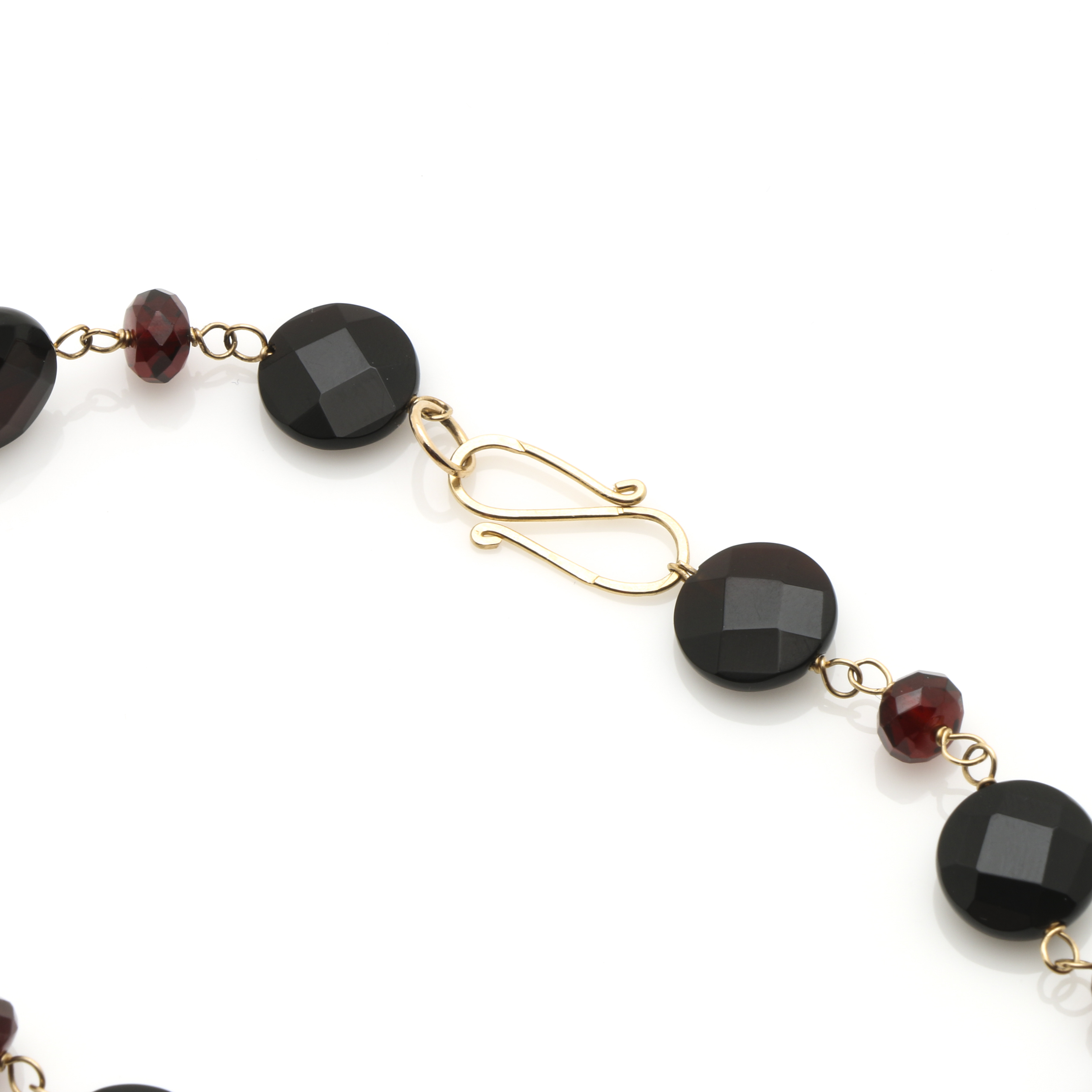 Robert Lee Morris Earrings and Necklace with Onyx and Garnet