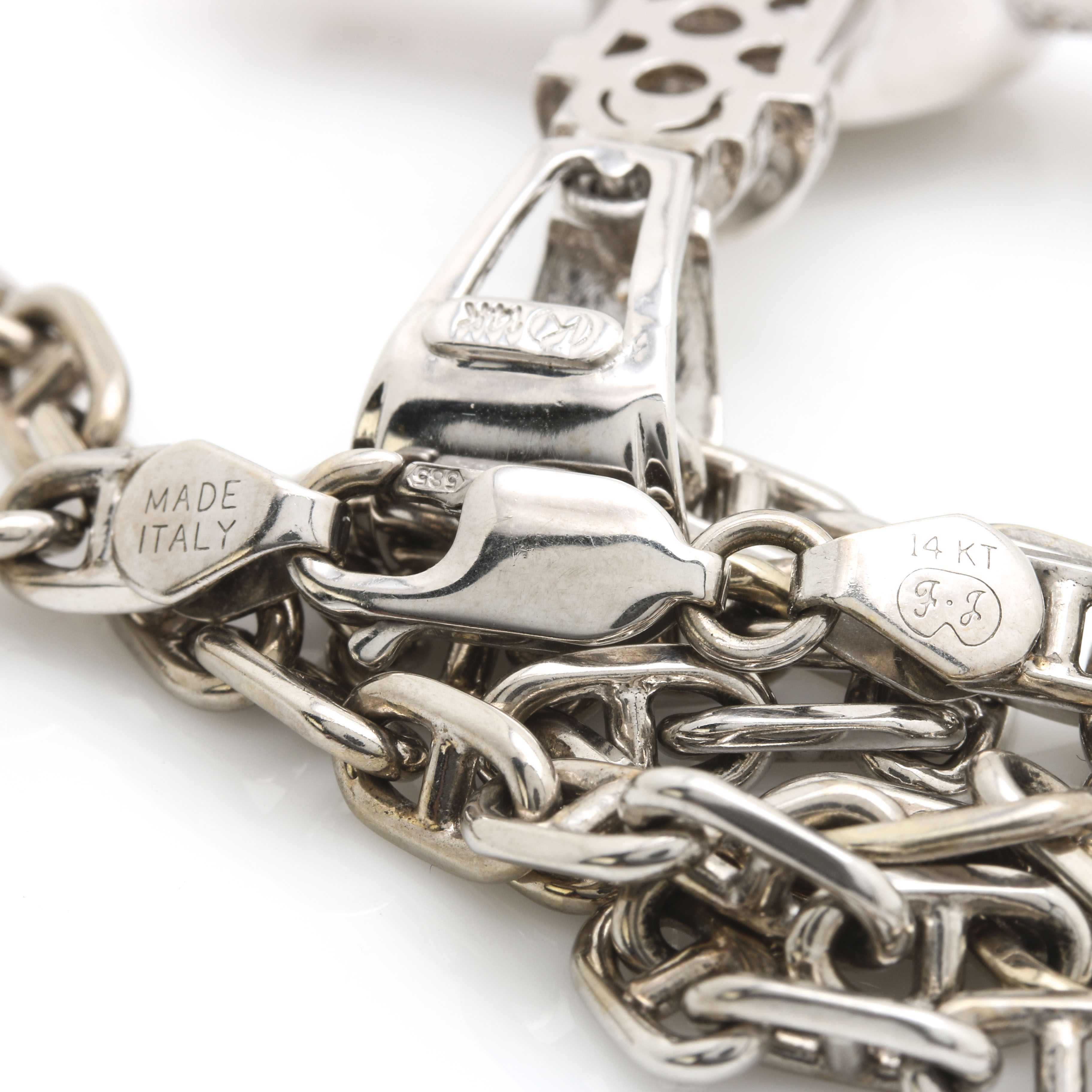 14K White Gold Necklace With 2.66 CTW Diamond Cross Pendant