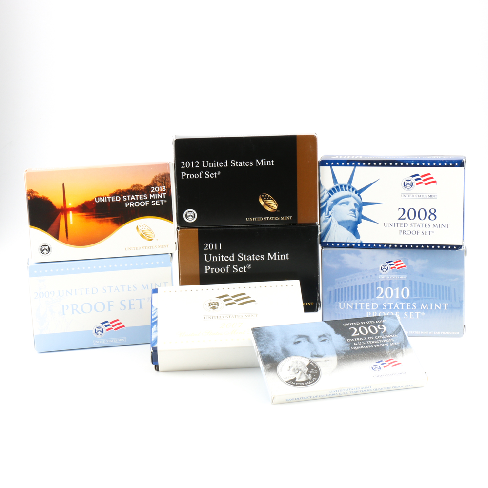 Group of U.S. Mint Proof Sets Including the Years 2007-2013