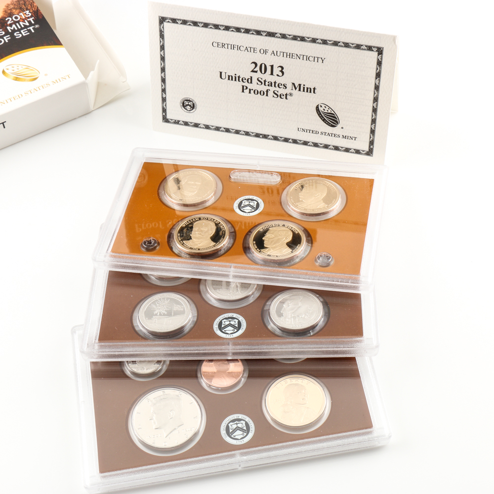 Group of U.S. Mint Proof Sets Including the Years 2007-2013