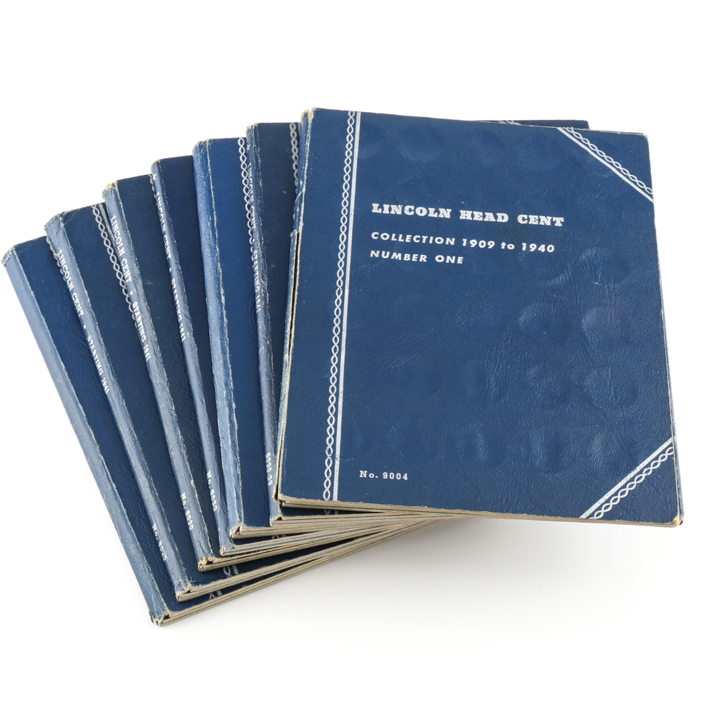 Group of Lincoln Head Cents in Seven Whitman Coin Folders