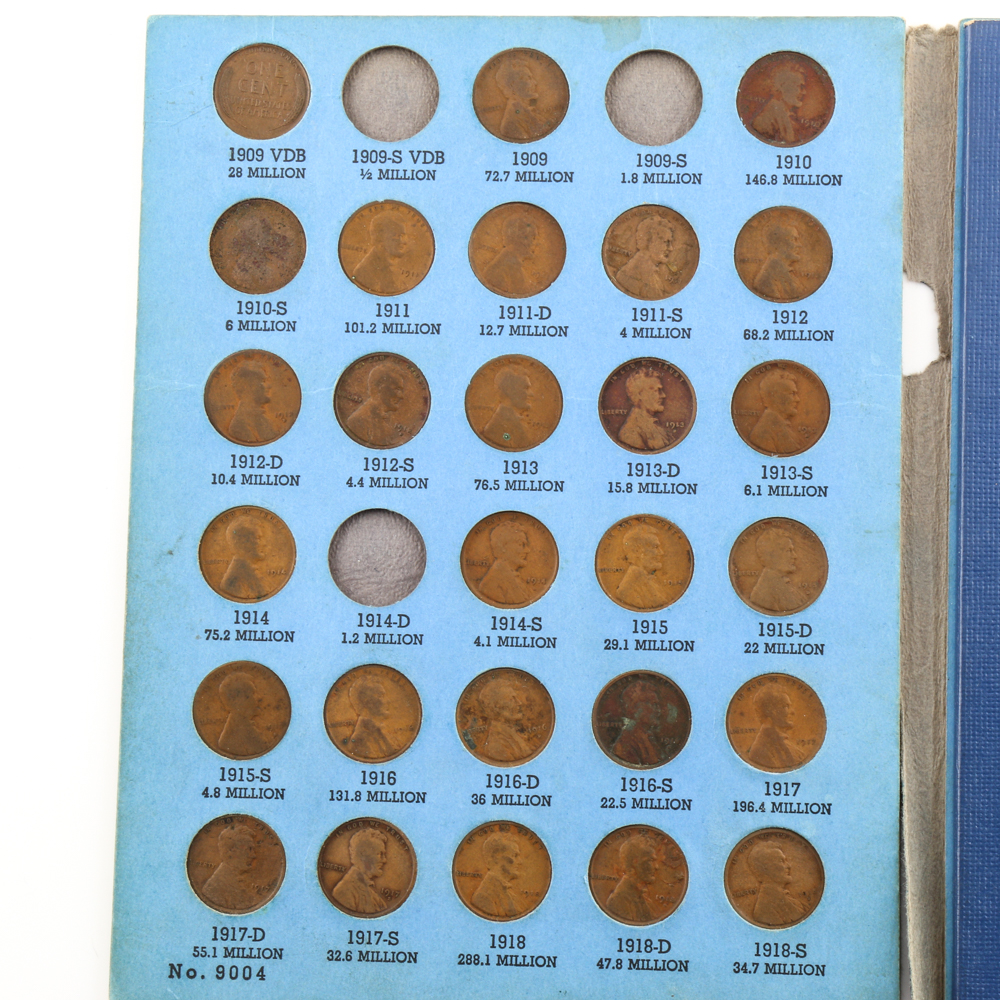 Group of Lincoln Head Cents in Seven Whitman Coin Folders